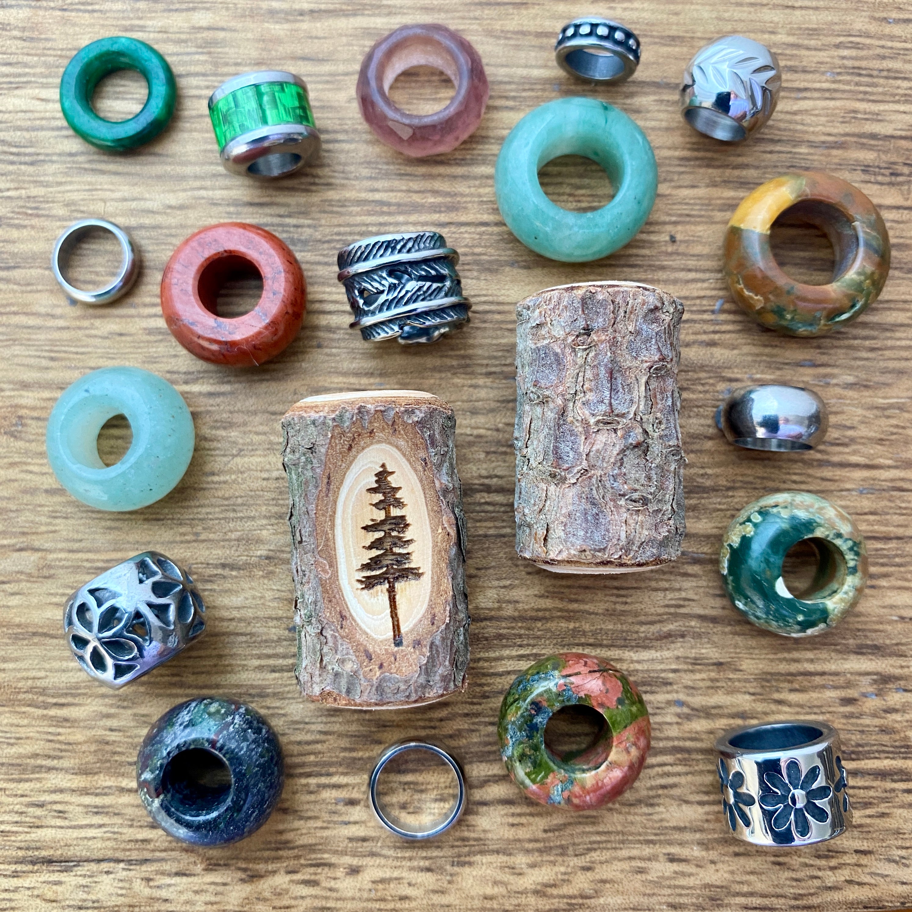 Juniper Forest dreadlock beads, limited edition set of 20 - Mountain Dreads
