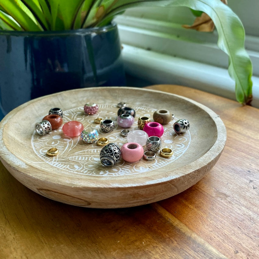 Sparkly Blush Dreadlock Beads | Set Of 25