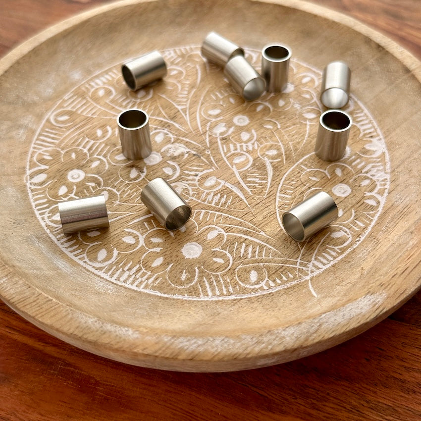 Stainless Steel Tube Beads | Set Of 10