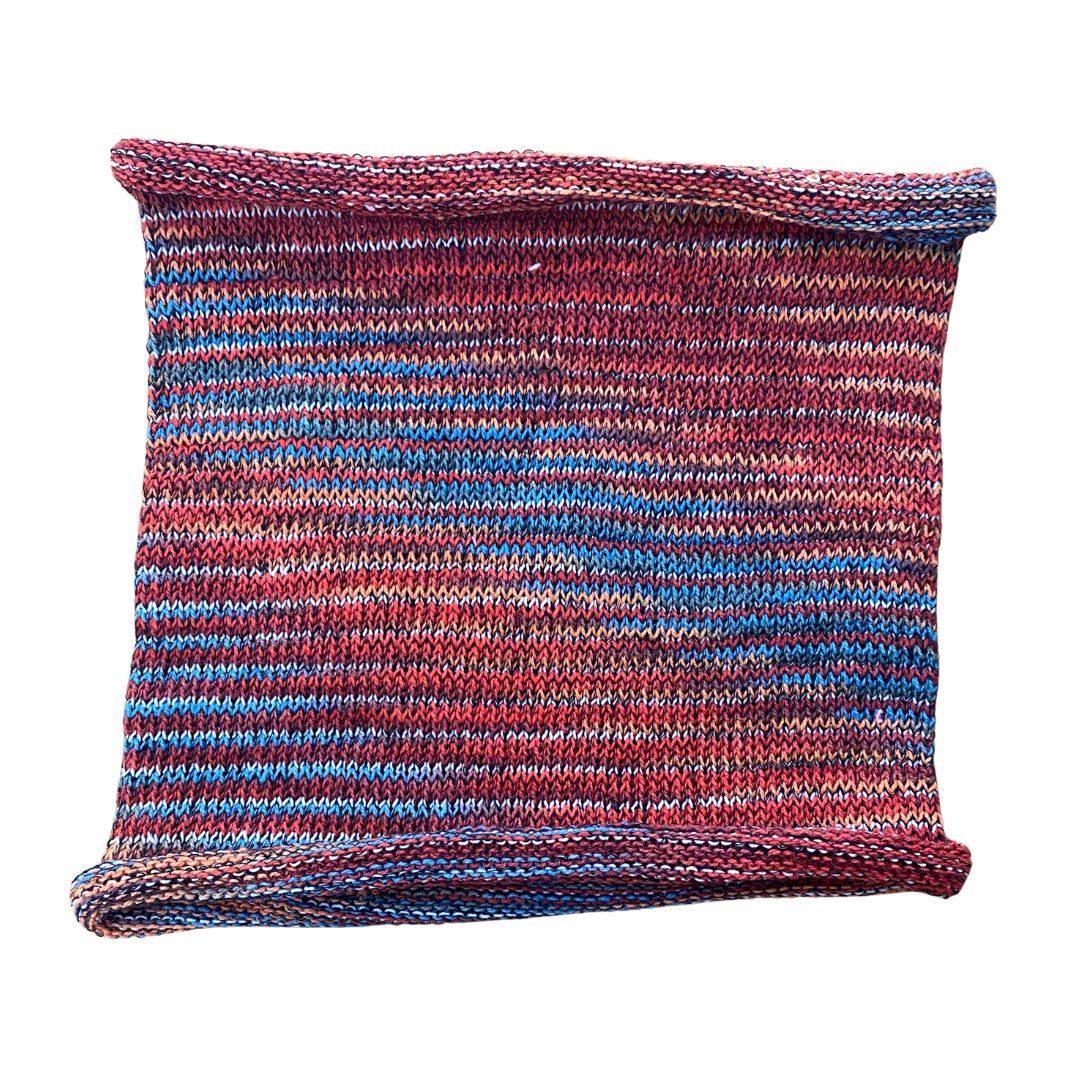 red blue cotton headband on a white background
