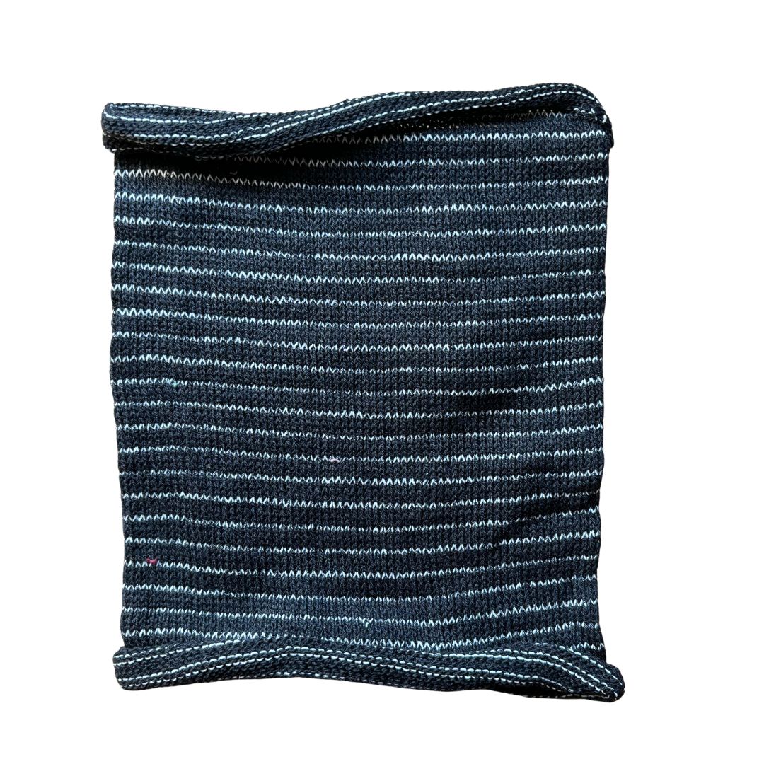 Dark green blue cotton headband on a white background