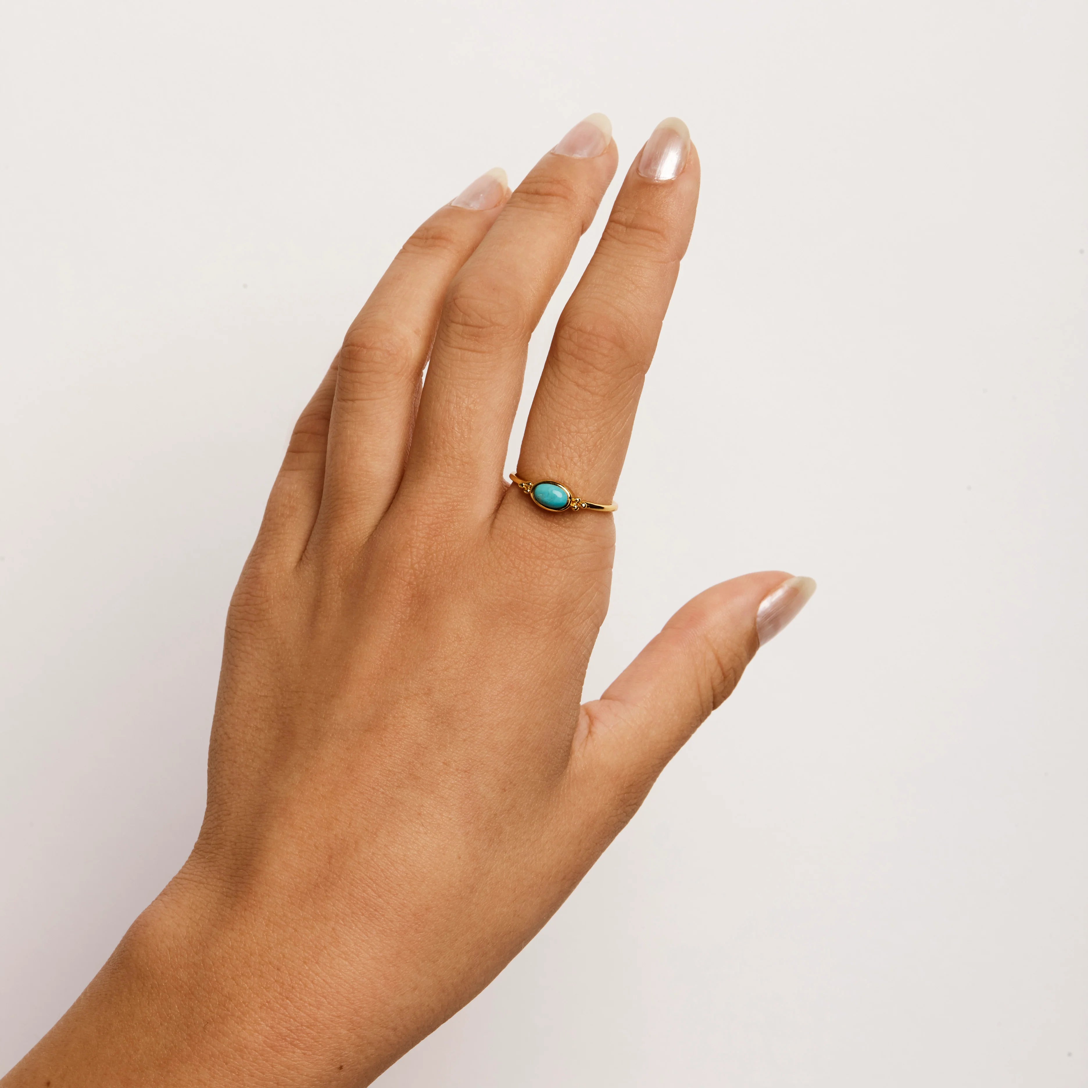 Turquoise Ring Gold (view 3) - Mountain Dreads