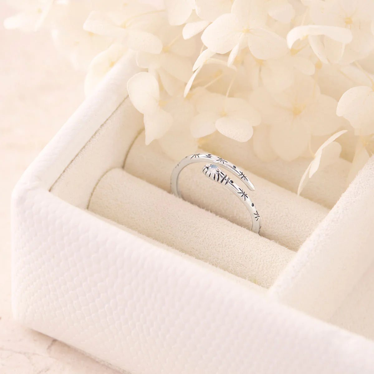 Sterling Silver Mystic Serpent Moonstone Ring