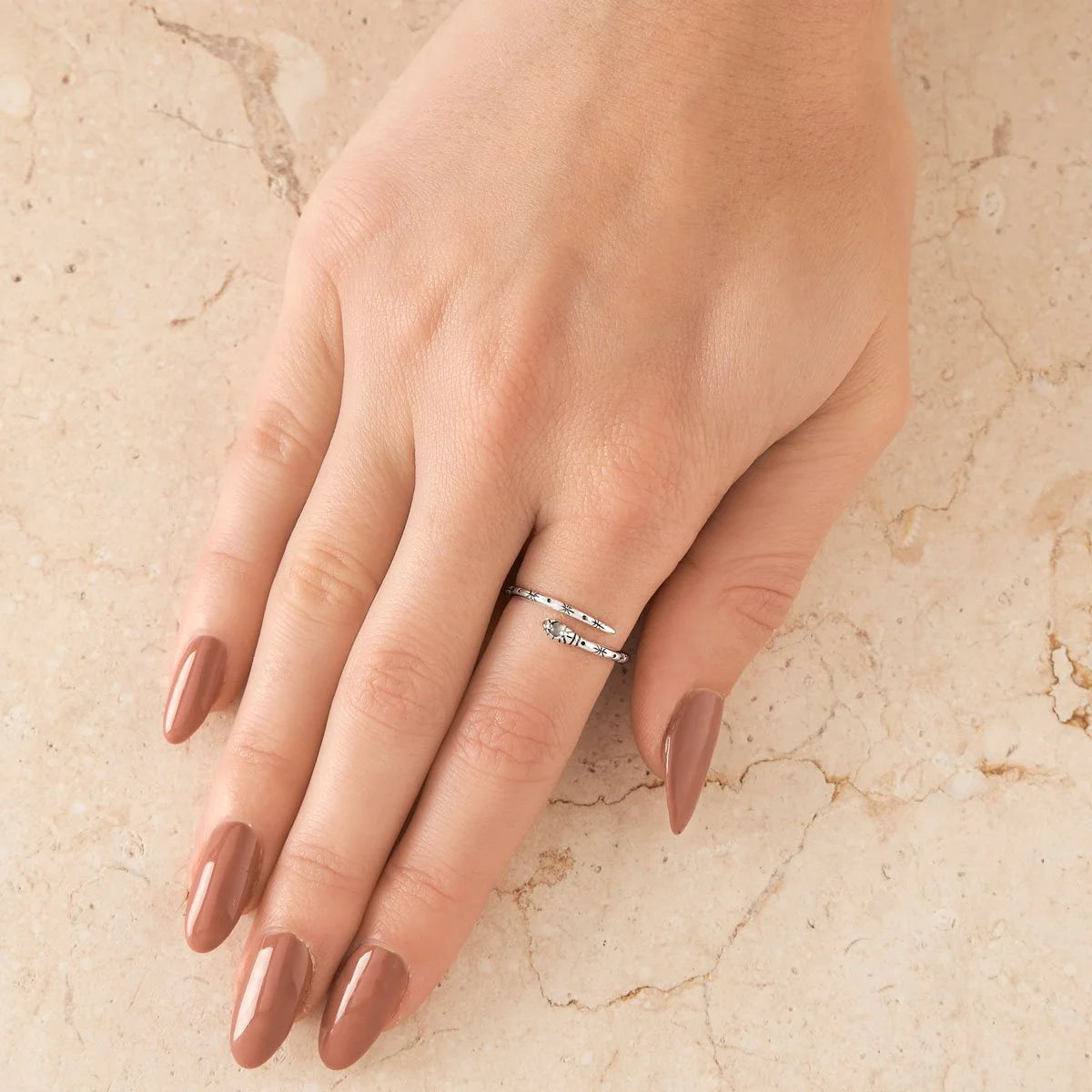 Sterling Silver Mystic Serpent Moonstone Ring