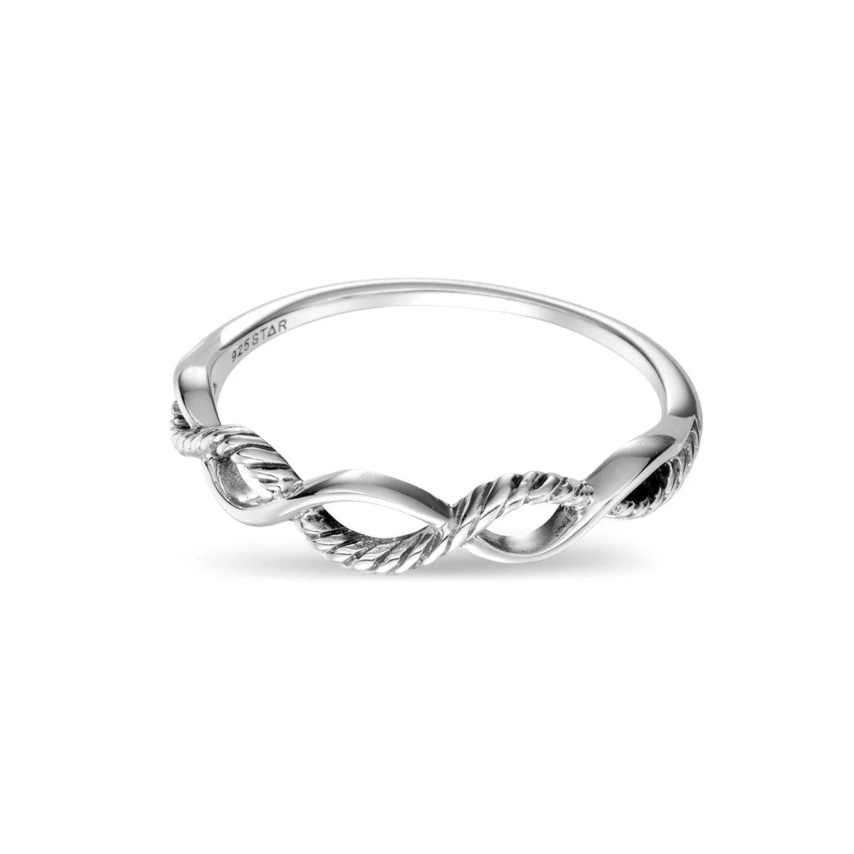 Sterling Silver Rope Twist Ring (view 2) - Mountain Dreads