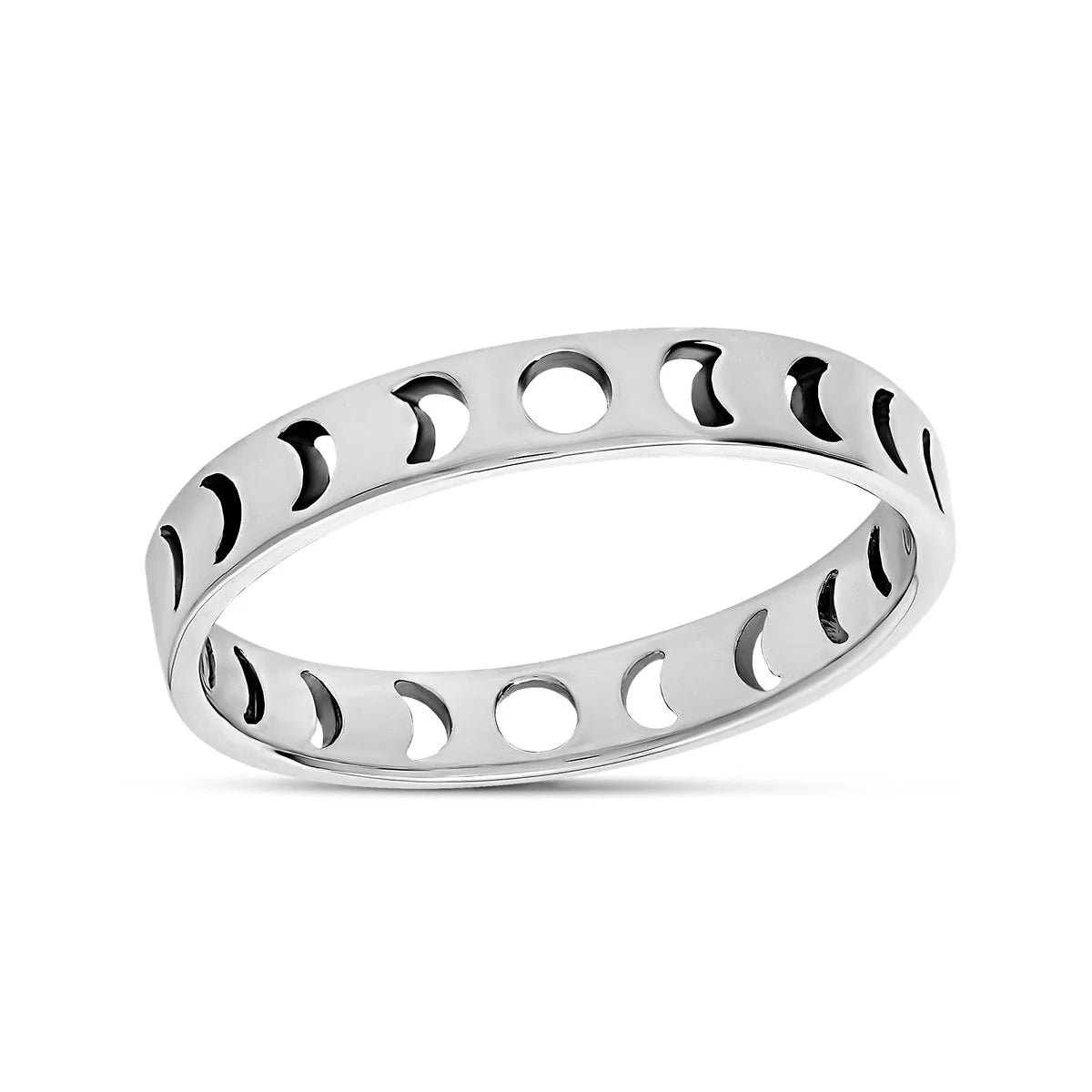 Sterling Silver Large Moon Phases Ring Bead