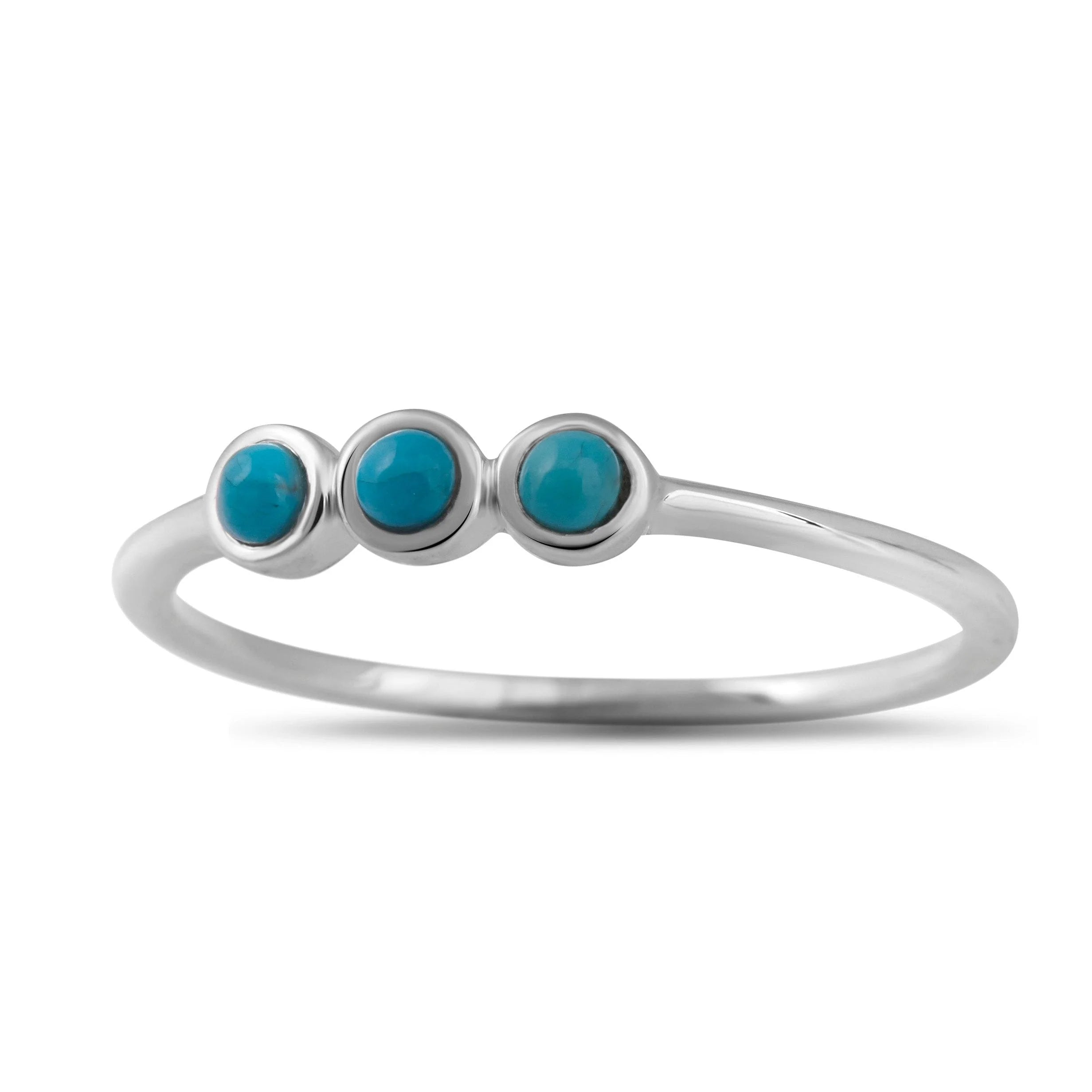 Sterling Silver Trinity Turquoise Ring (view 2) - Mountain Dreads
