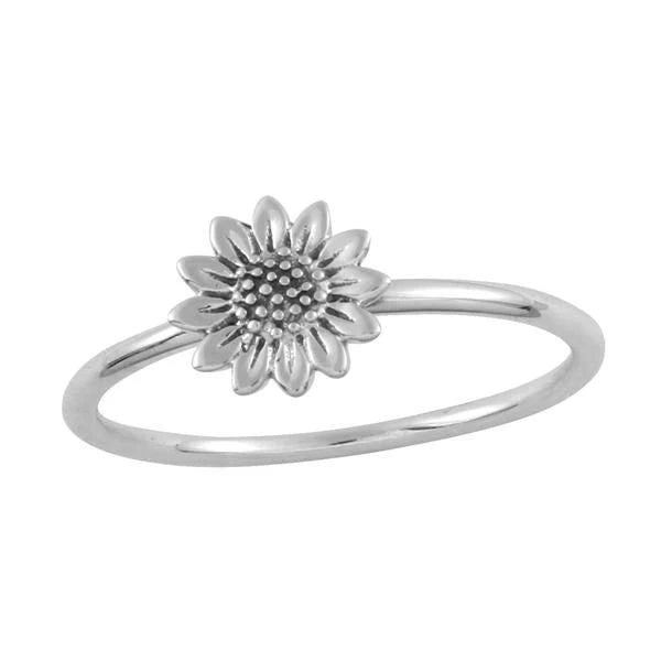 Sterling Silver Delicate Sunflower Ring (view 4) - Mountain Dreads