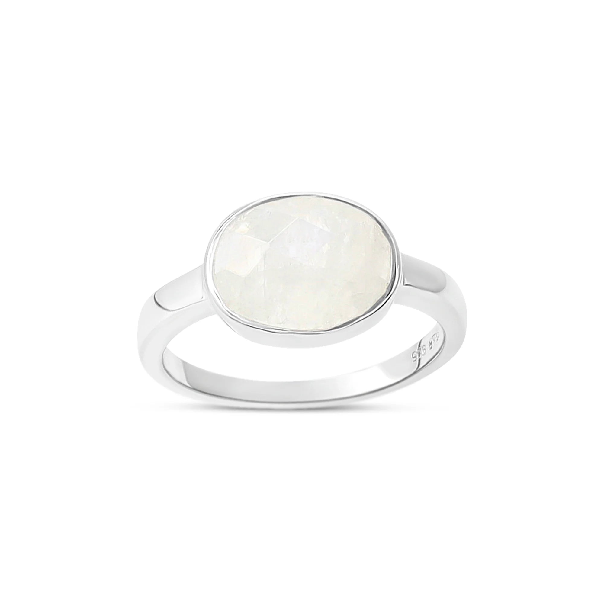 Sterling Silver Ellipse Moonstone Ring