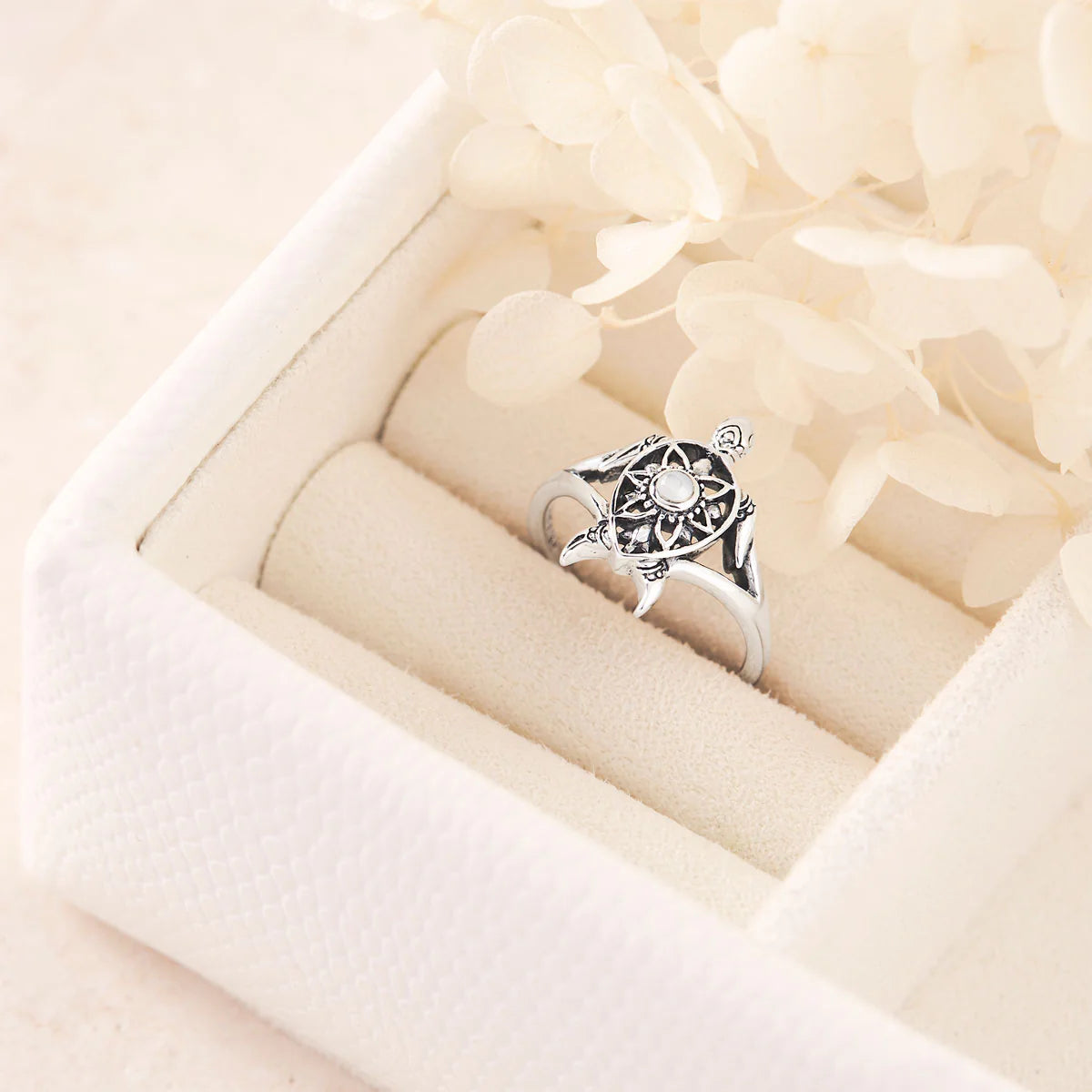Sterling Silver Pearl Turtle Ring (view 3) - Mountain Dreads