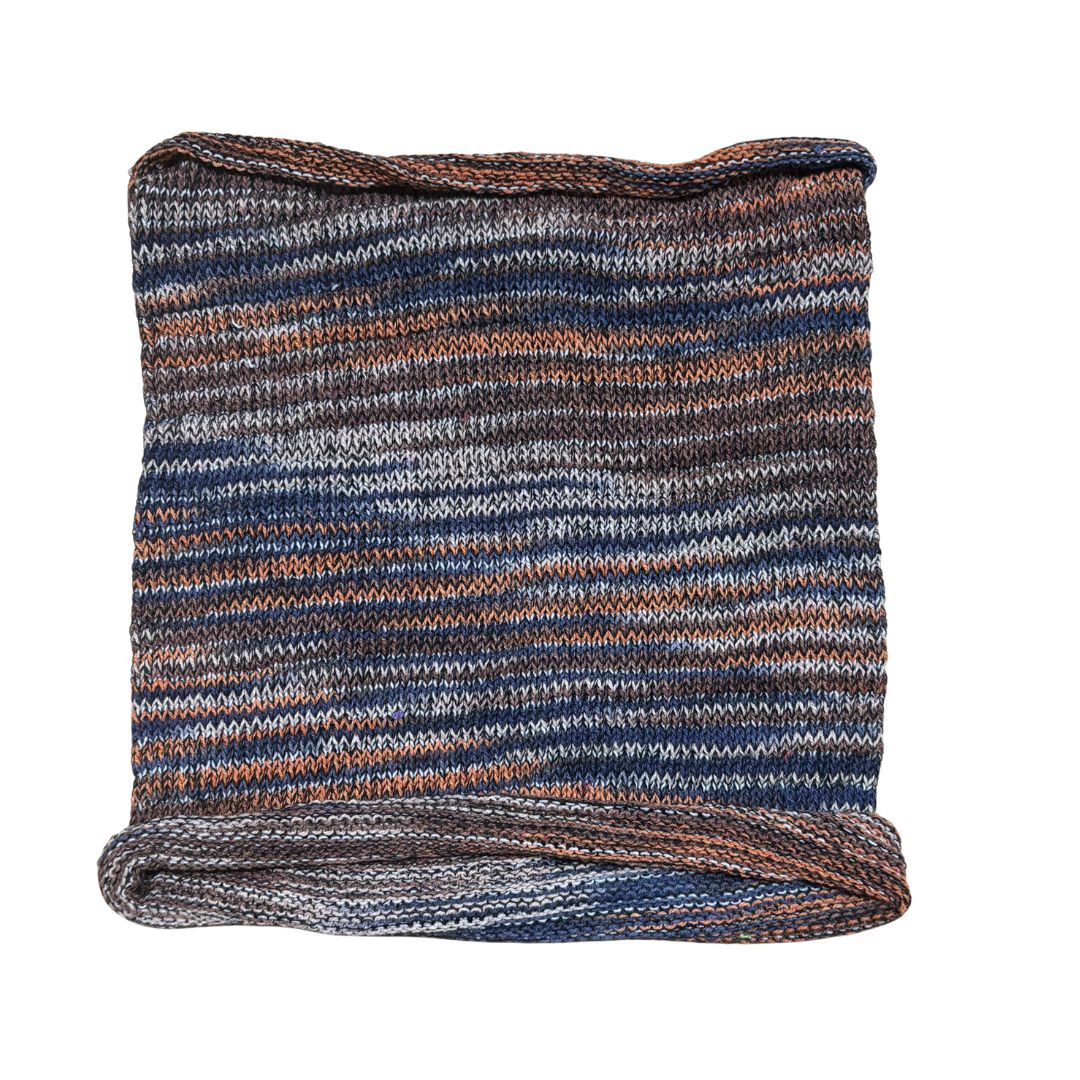 multicoloured cotton headband on a white background
