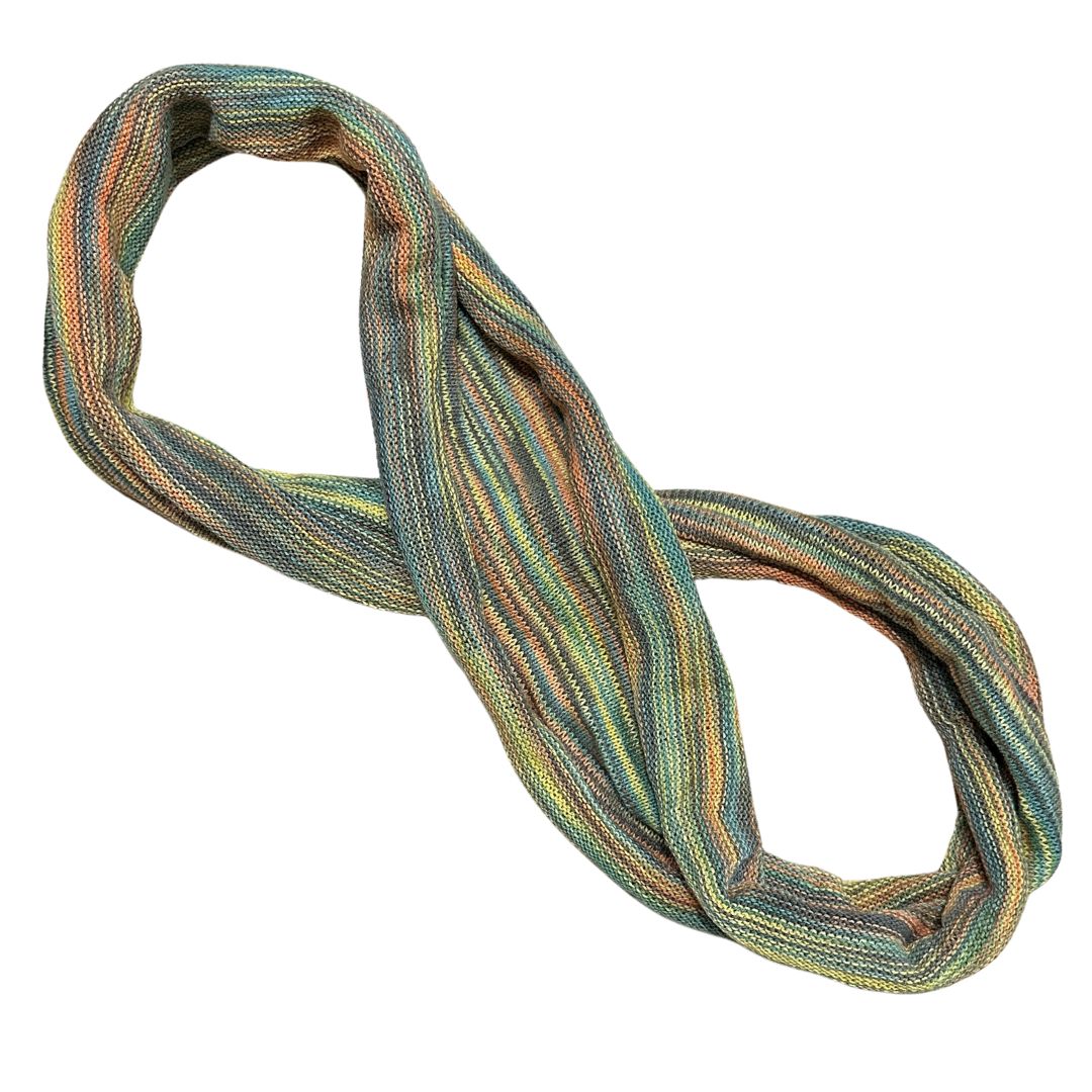 green yellow cotton double loop dread wrap headband on a white background