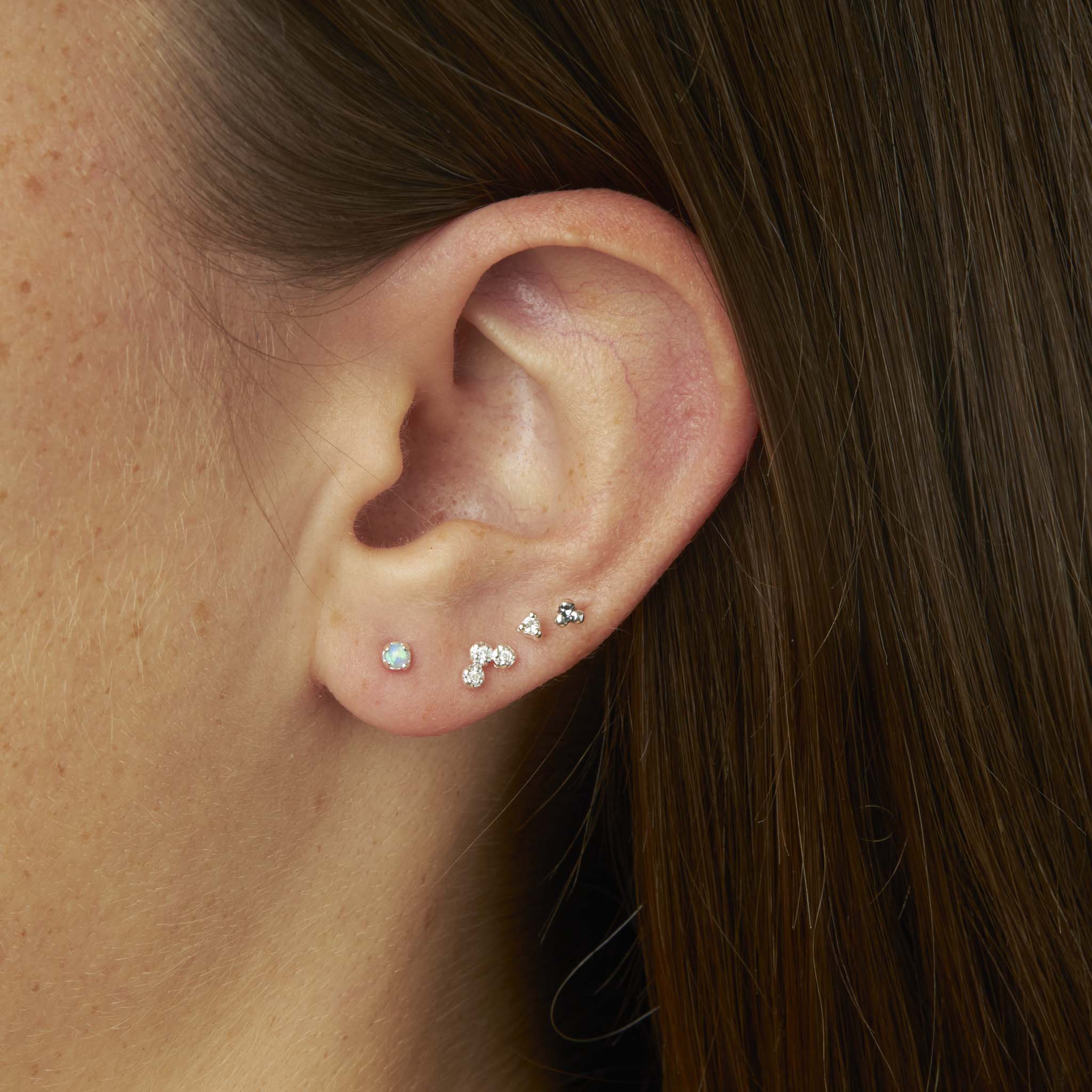Sterling Silver Delicate Opaline Studs jewellery (view 2) - Mountain Dreads