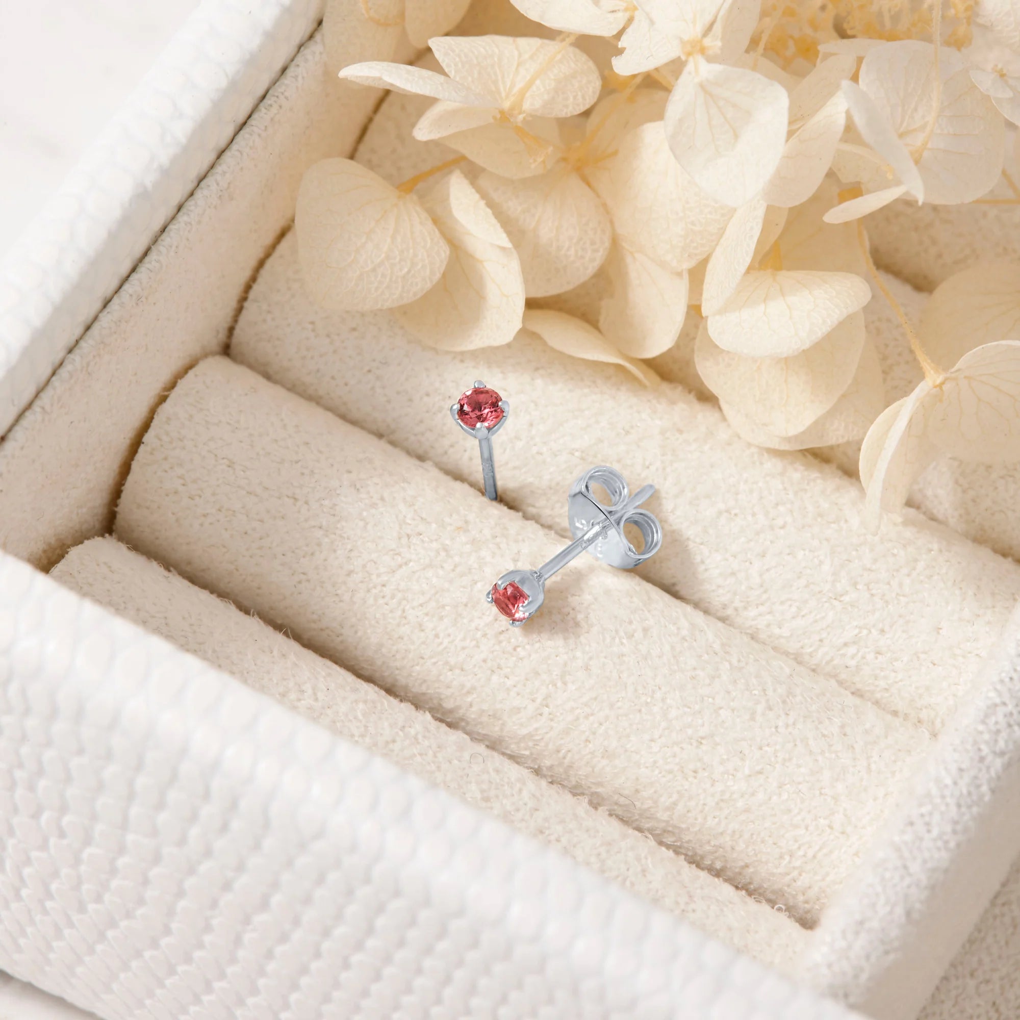 Sterling Silver Delicate Garnet Studs jewellery (view 3) - Mountain Dreads