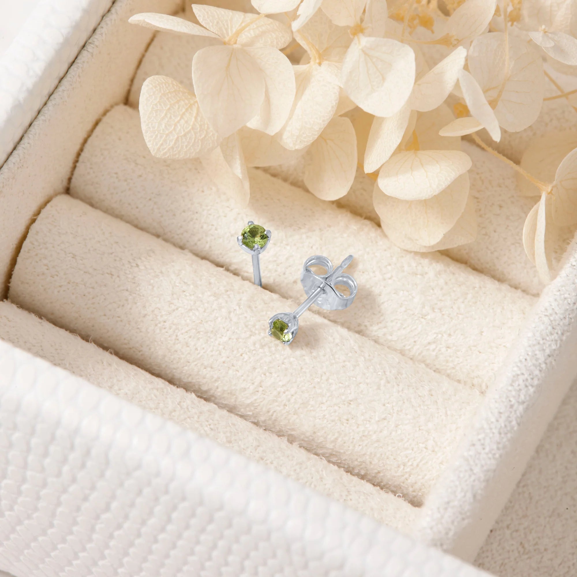 Sterling Silver Delicate Peridot Studs jewellery (view 3) - Mountain Dreads