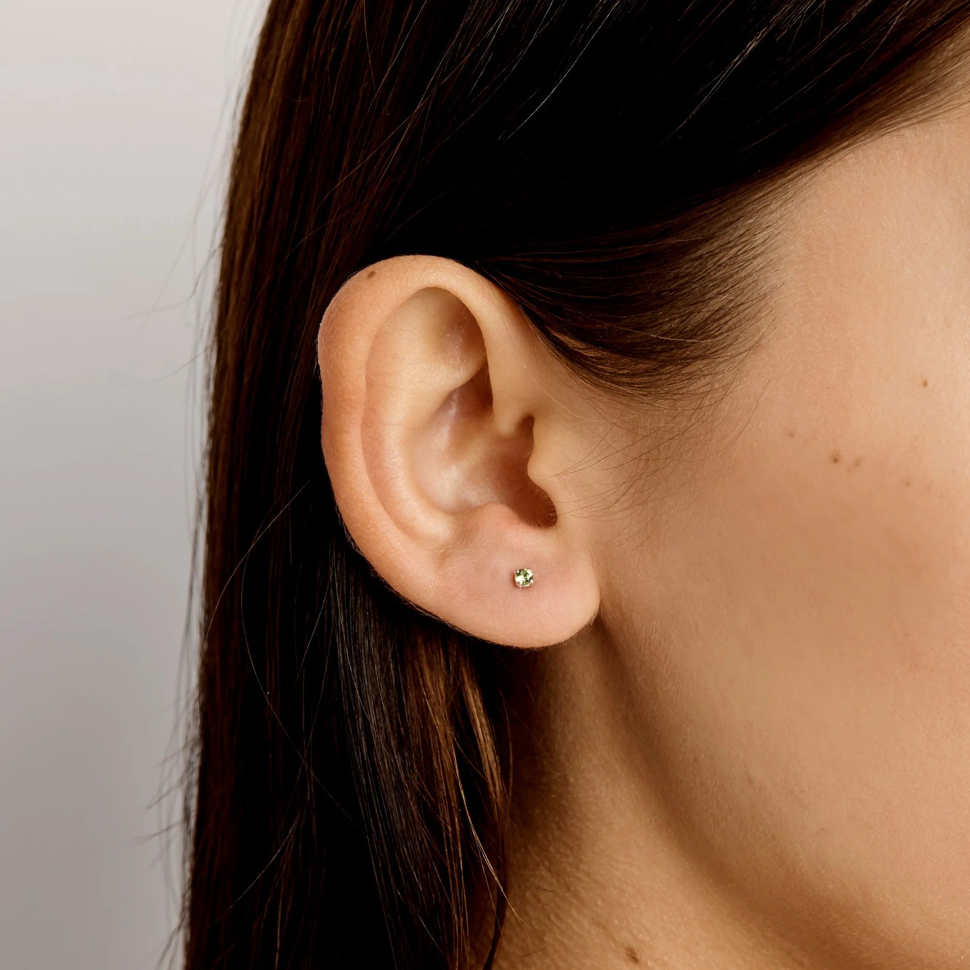 Sterling Silver Delicate Peridot Studs jewellery (view 2) - Mountain Dreads