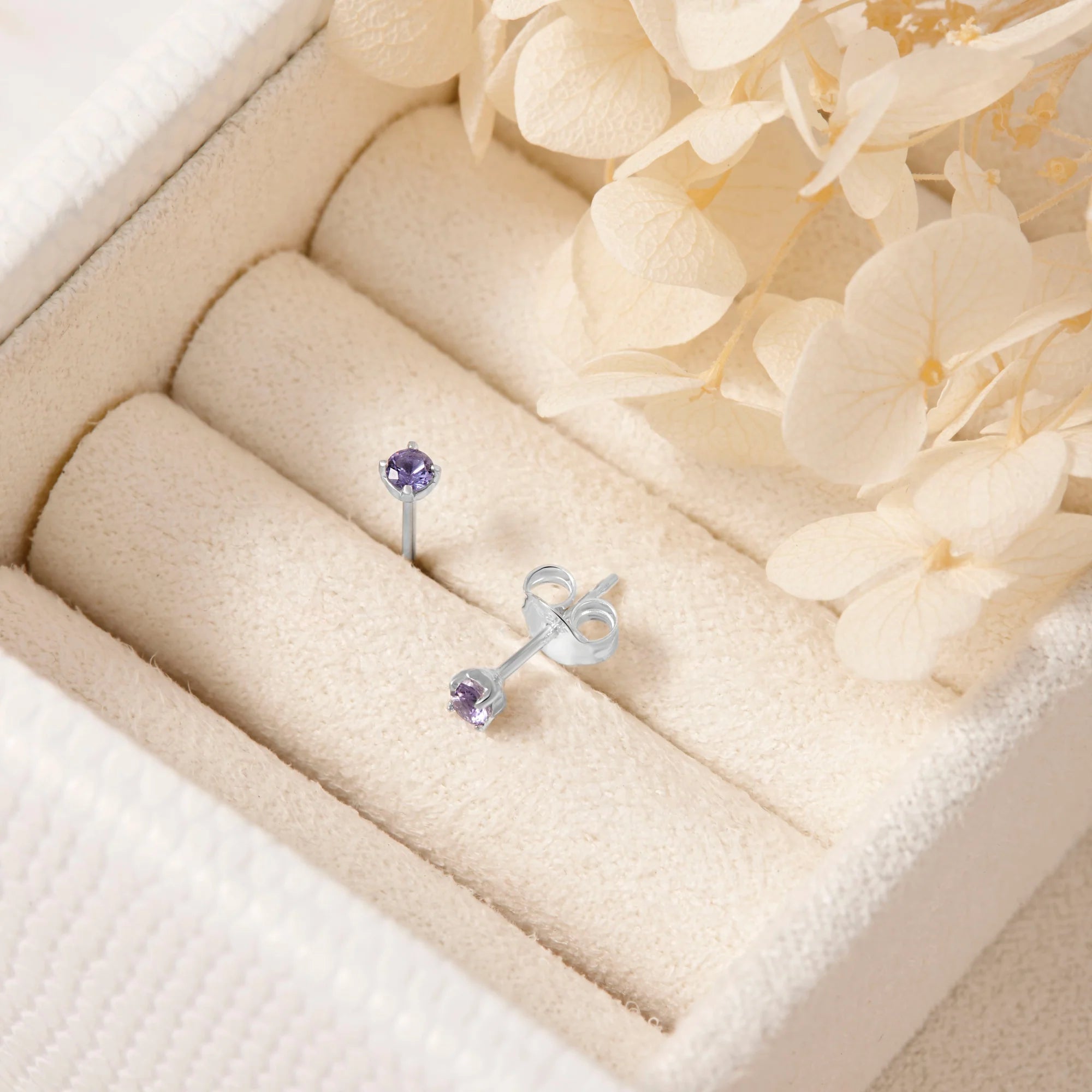 Sterling Silver Delicate Tanzanite Studs jewellery (view 2) - Mountain Dreads