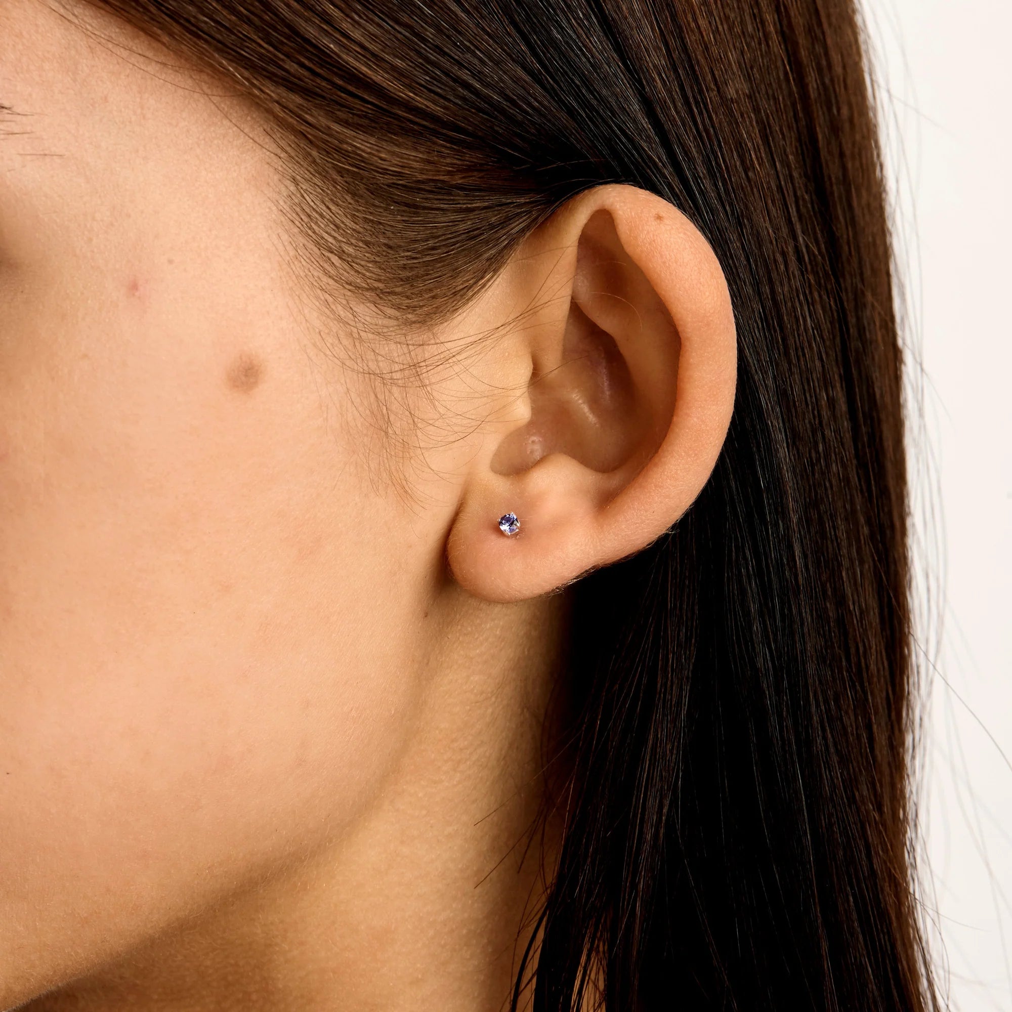 Sterling Silver Delicate Tanzanite Studs jewellery (view 3) - Mountain Dreads