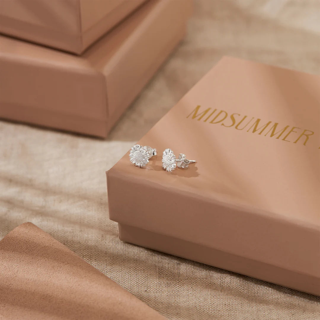 Sterling Silver Wild Sunflower Studs