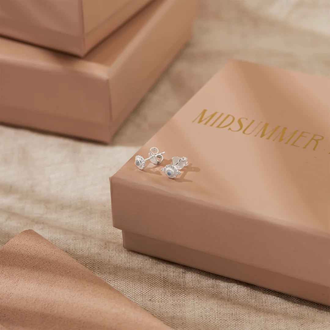 Sterling Silver Veya Moonstone Studs