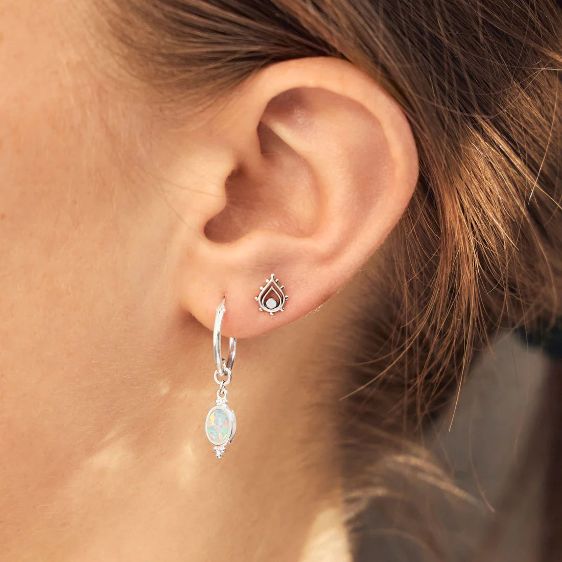 Sterling Silver Moon Song Opal Sleepers