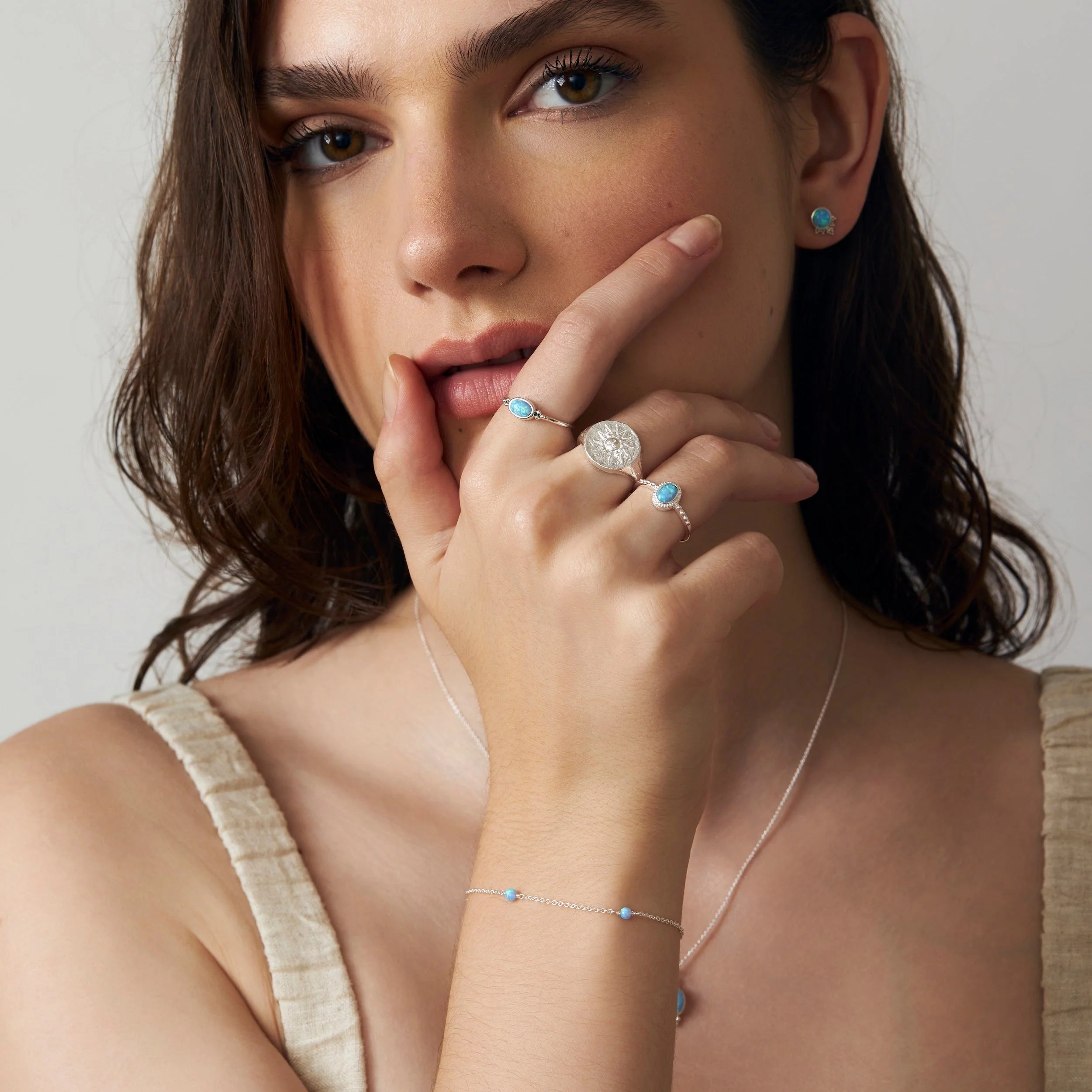 Sterling Silver | Mermaid Tears Azure Opal Bracelet