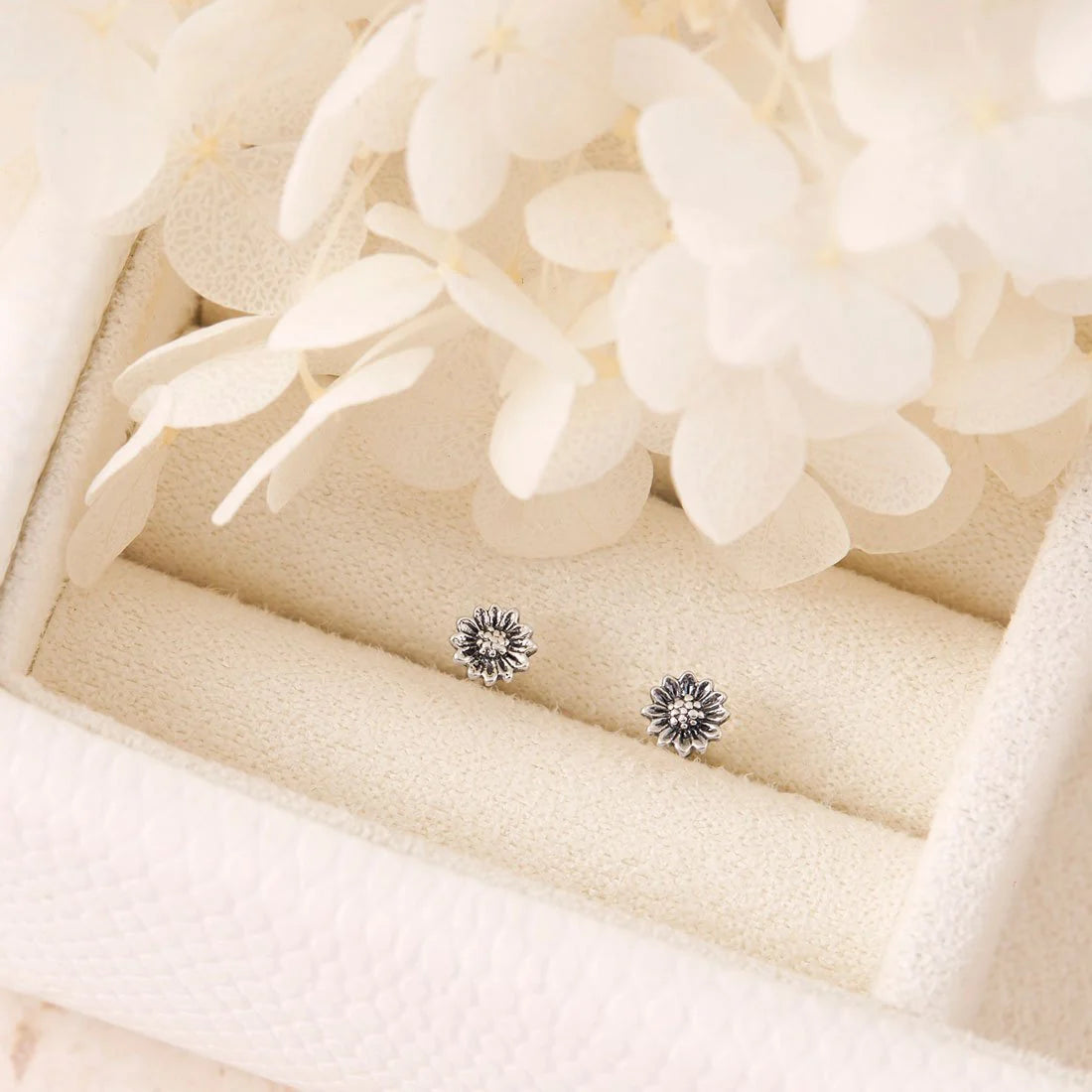 Sterling Silver Tiny Sunflower Studs