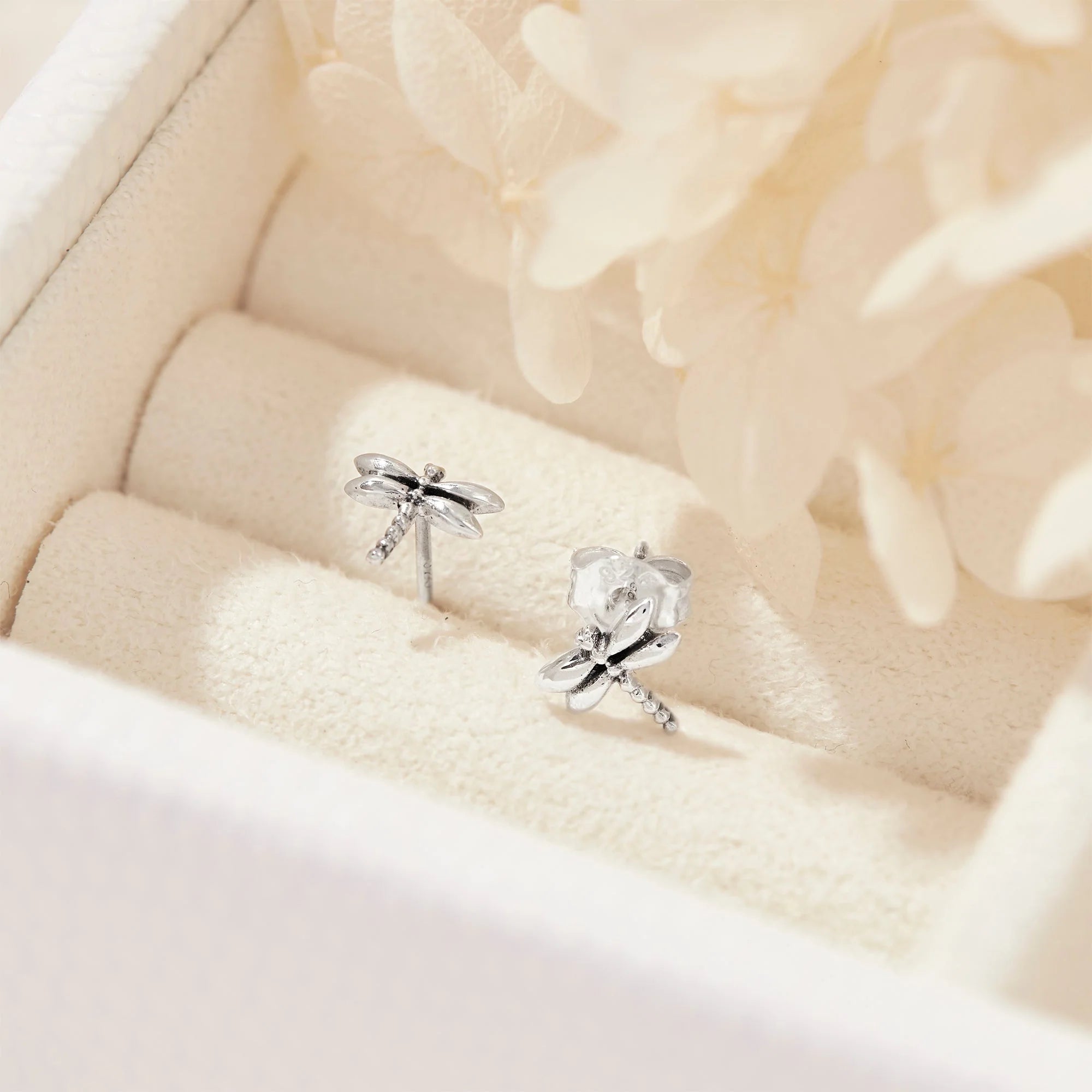 Sterling Silver, Tiny Dragonfly Studs jewellery (view 3) - Mountain Dreads