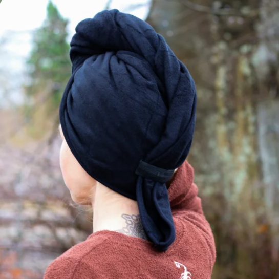 Raw Roots Large Bamboo Dreadlock Towel - Black