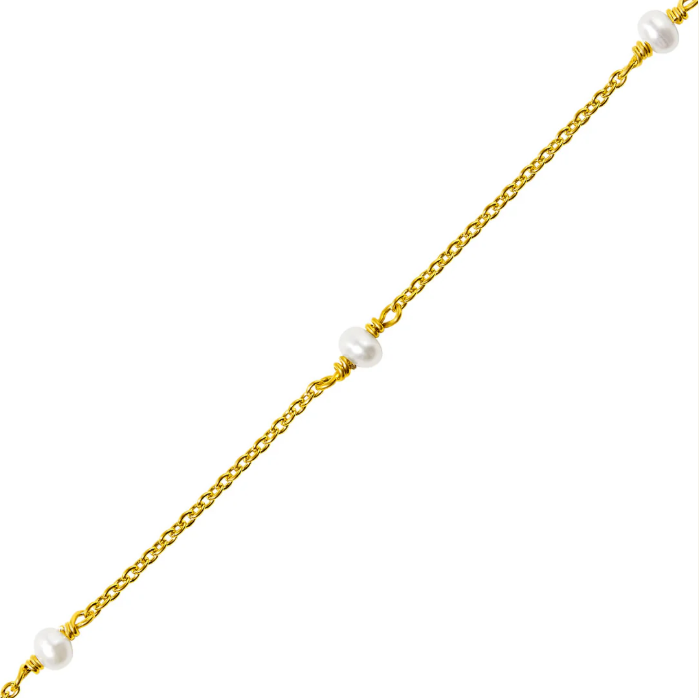 Mermaid Tears Pearl Bracelet Gold (view 3) - Mountain Dreads