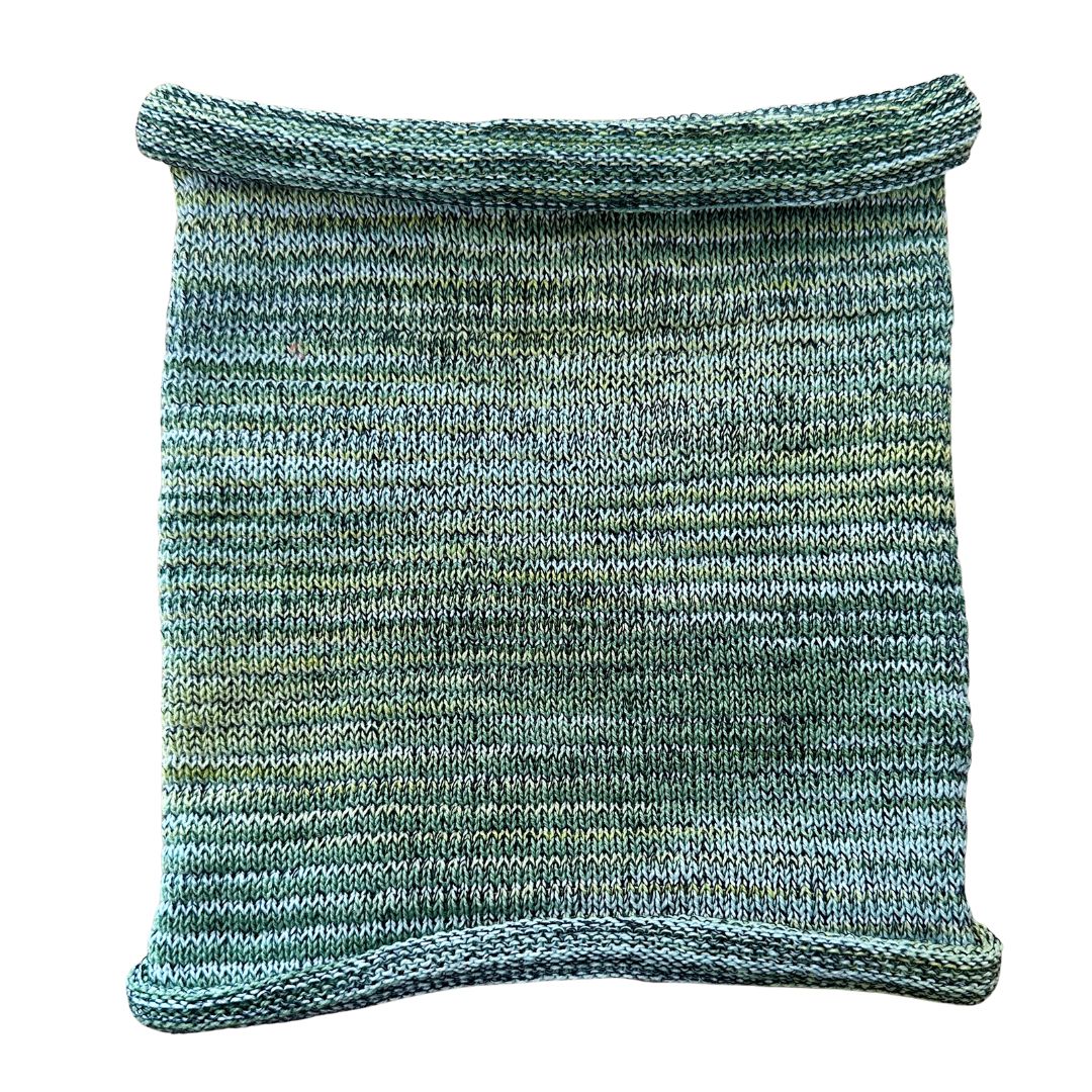 Light green cotton hair wrap on a white background.
