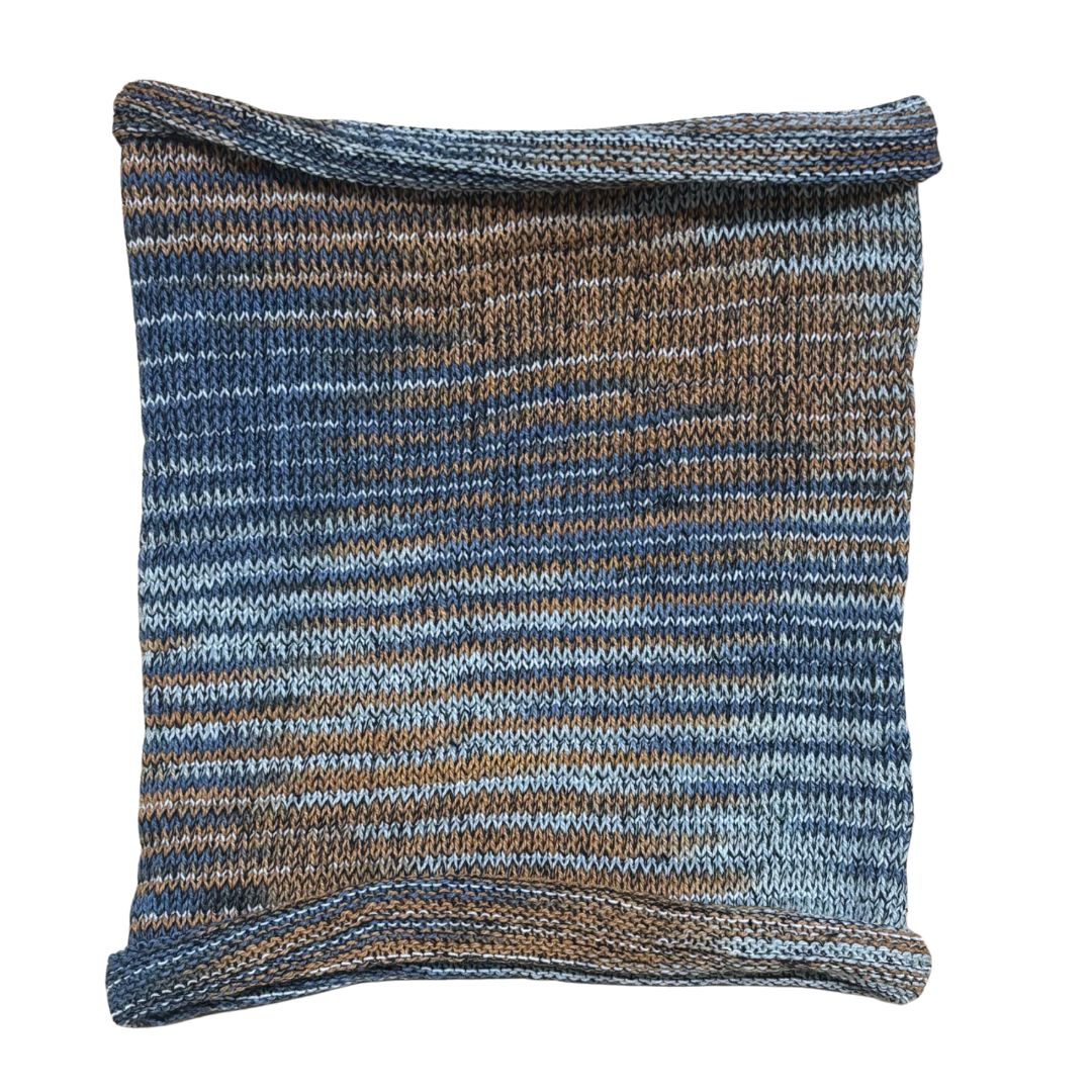 orange blue white cotton headband on a white background