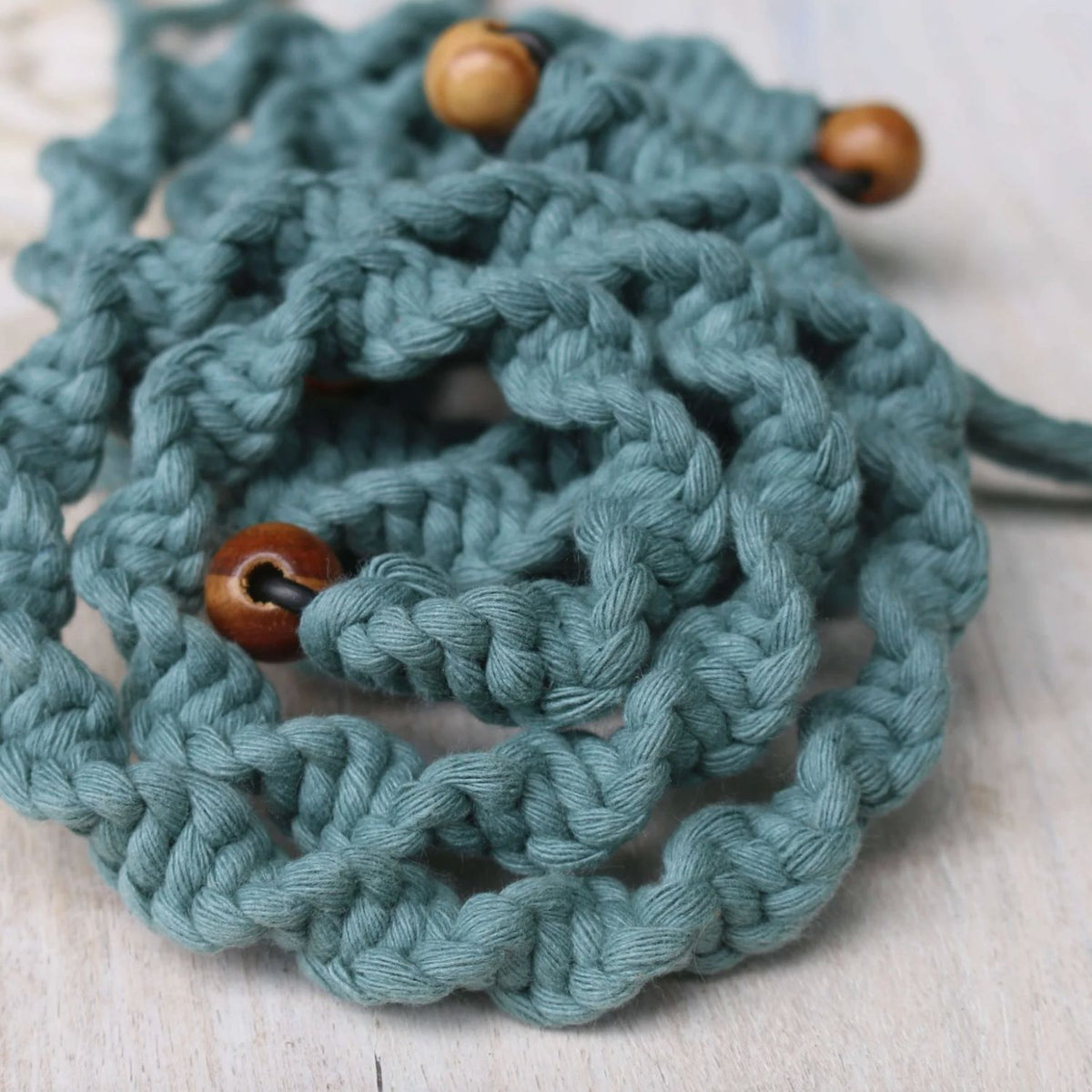 Teal Macrame Spiralocks