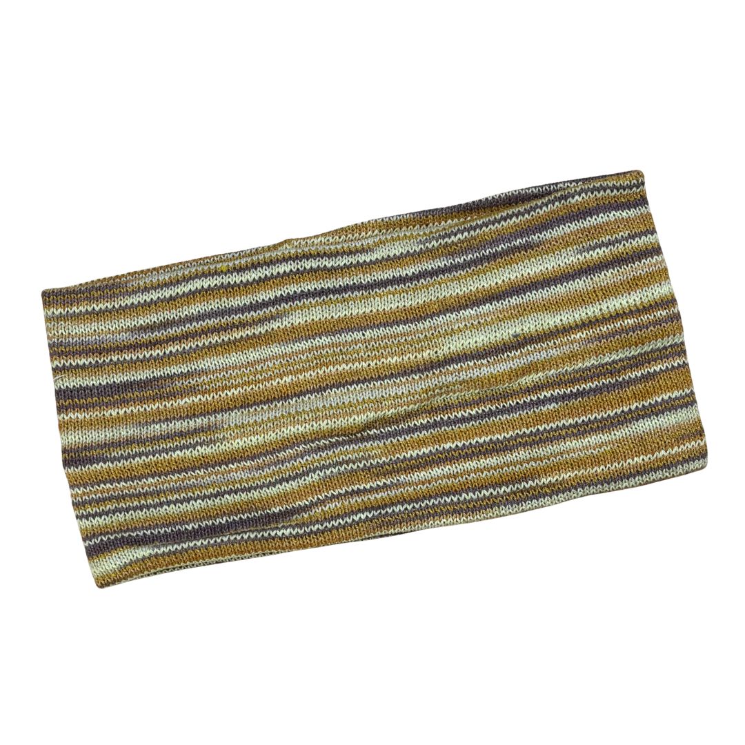 Striped fabric with brown, beige, and gray colors on a white background