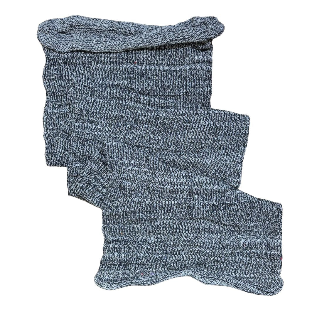 Grey large cotton dreadlock sock on a white background.