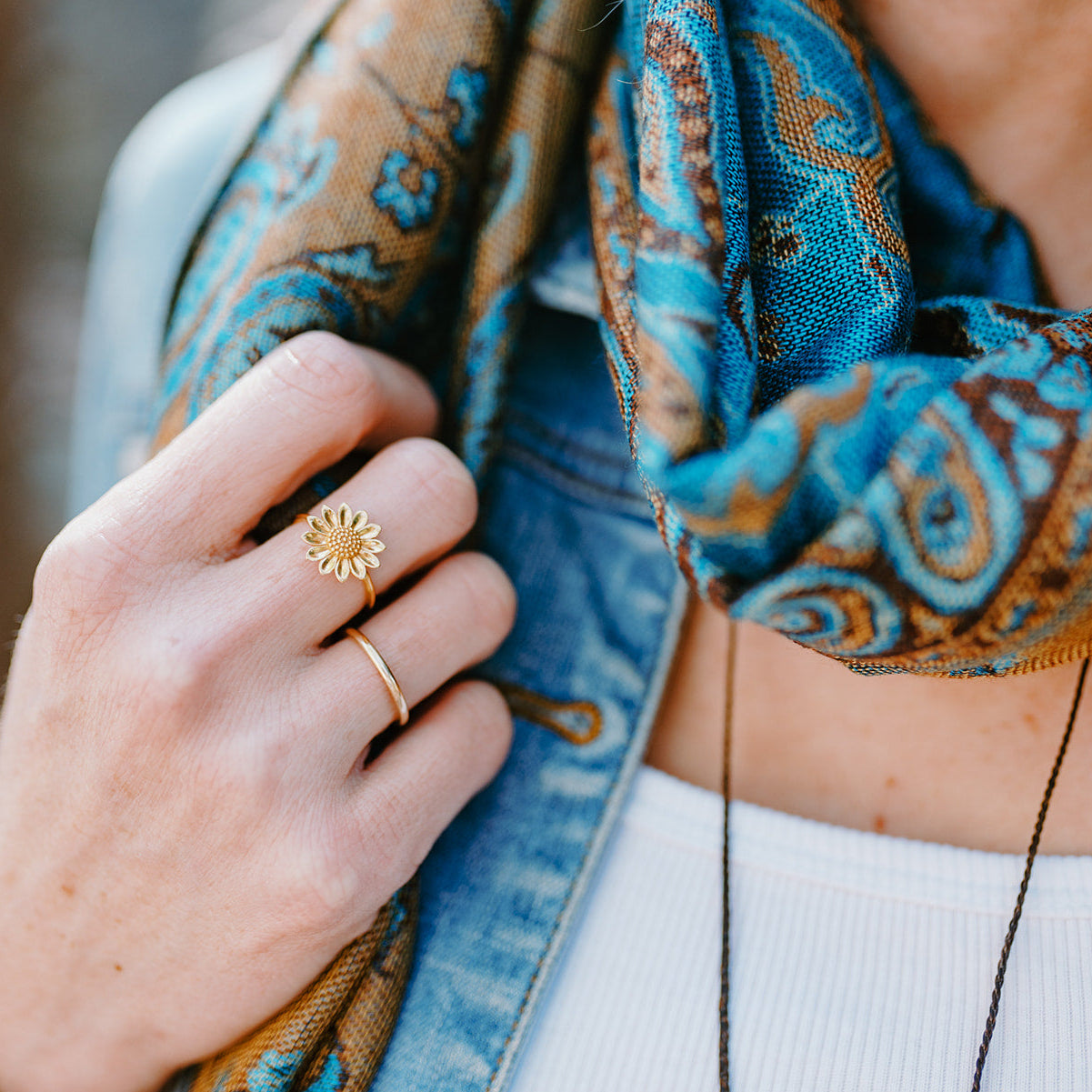 Sunflower Ring Gold (view 4) - Mountain Dreads
