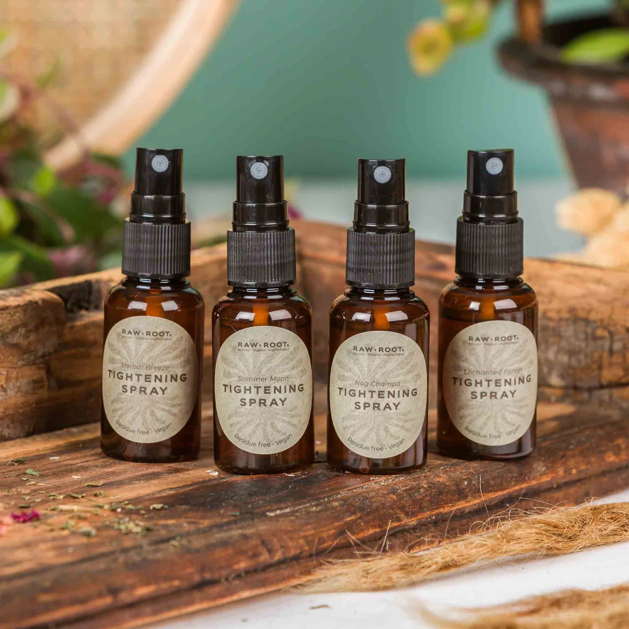 Raw Roots Tightening Spray Travel Size Sampler Set of 4
