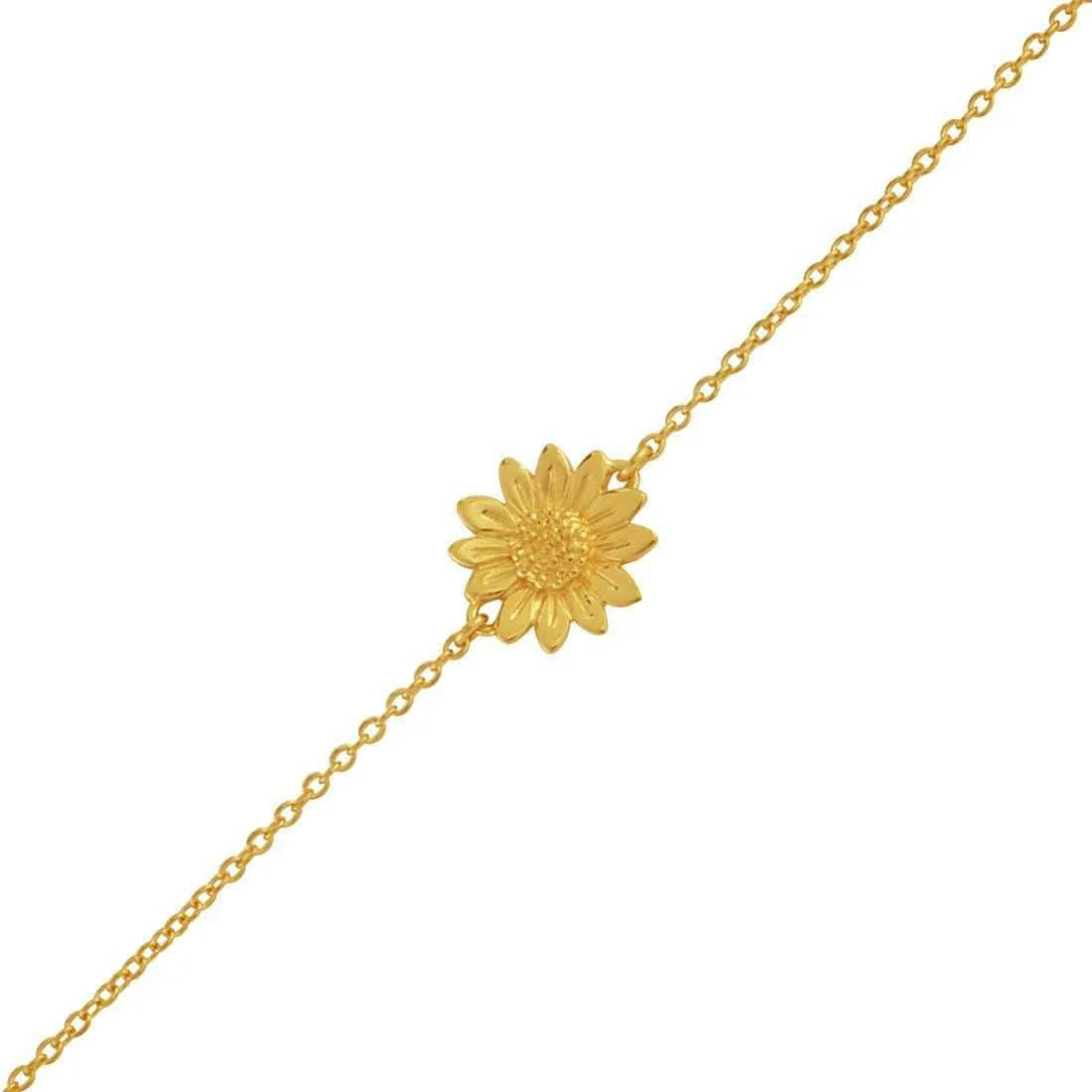 Blossoming Sunflower Bracelet Gold (view 2) - Mountain Dreads