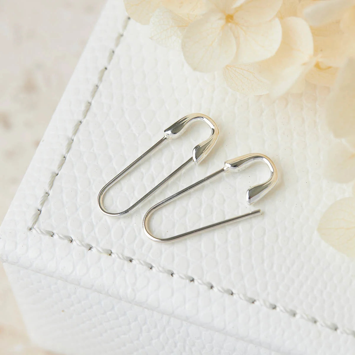 Sterling Silver Safety Pin Earrings