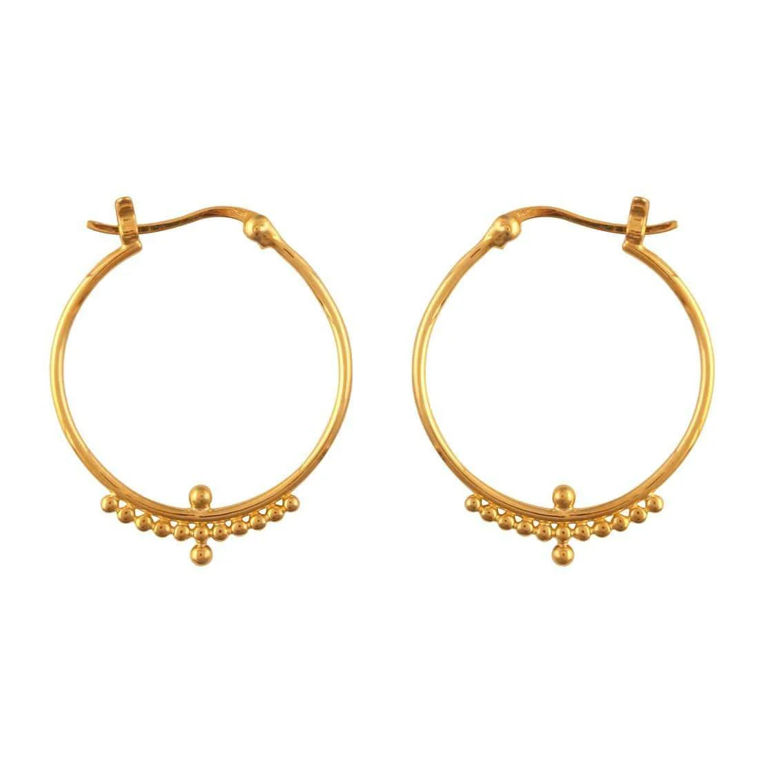Beaded Horizon Gold Hoops