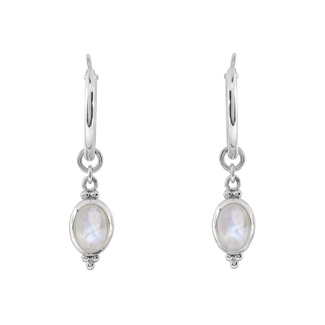 Sterling Silver Moon Song Moonstone Sleepers