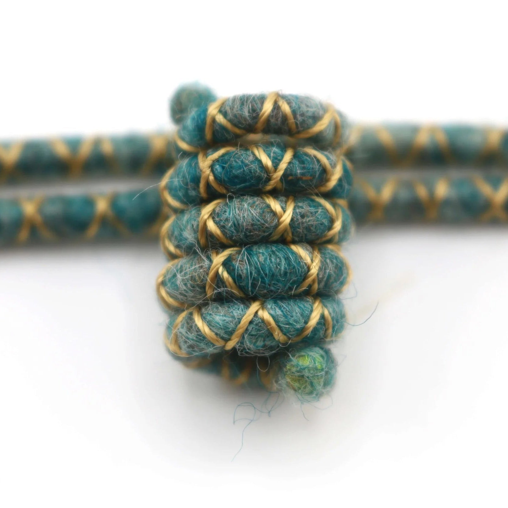 Mini Wool Felt Spiralocks dreadlock beads (view 4) - Mountain Dreads