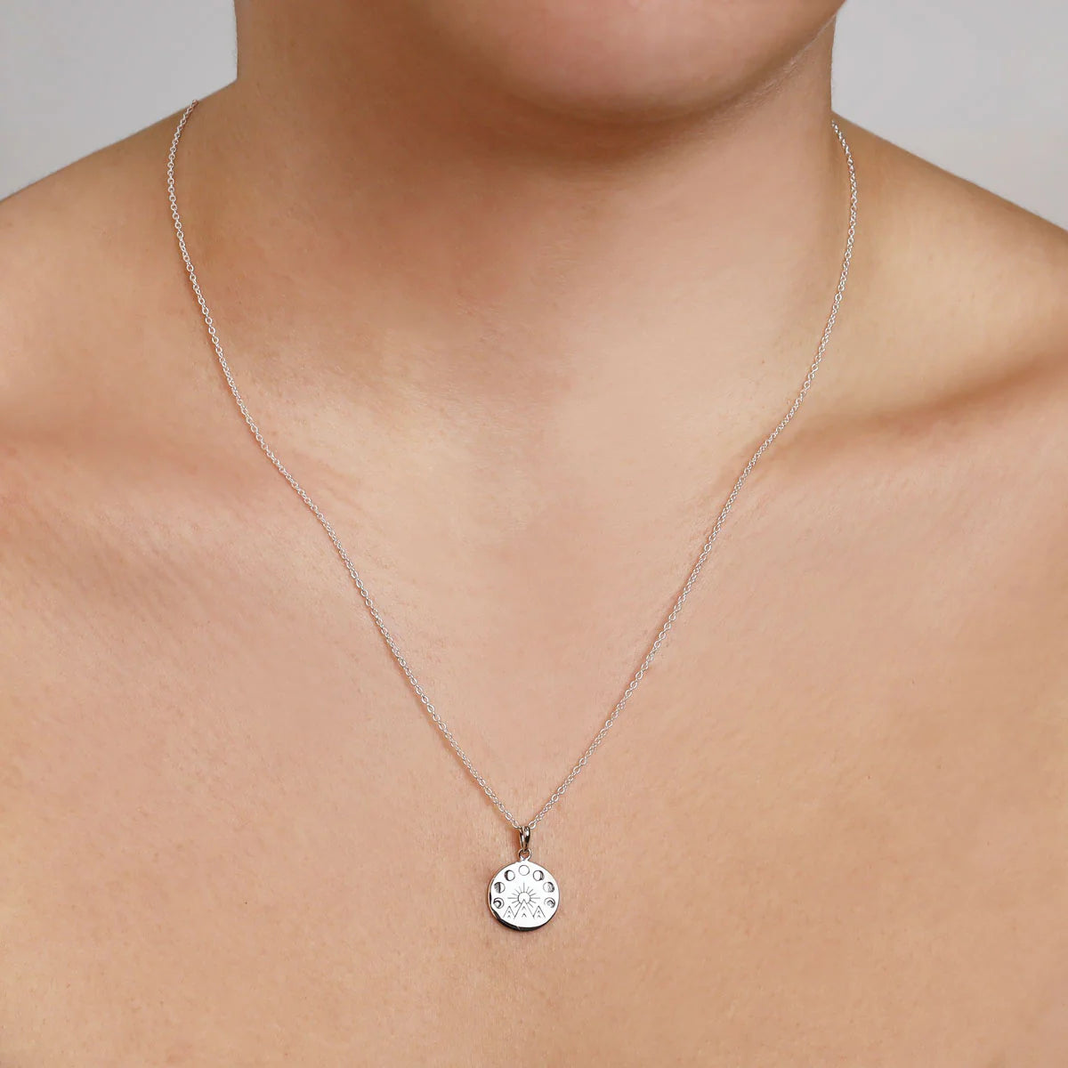 Sterling Silver | Moon And The Mountains Medallion Necklace