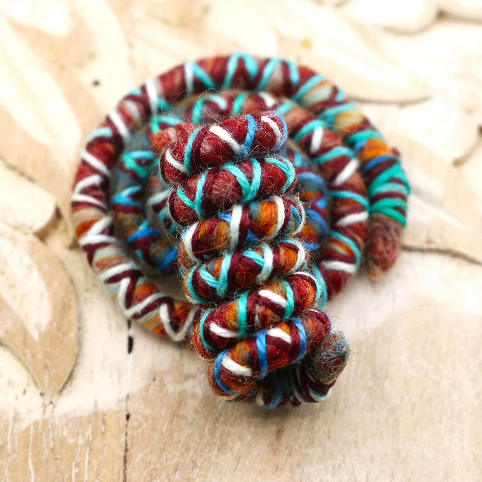 Mini Wool Felt Spiralocks dreadlock beads (view 3) - Mountain Dreads
