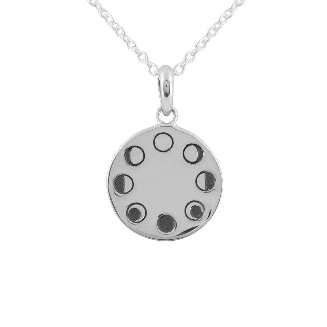 Sterling Silver, Under The Moon Phases Necklace - Mountain Dreads