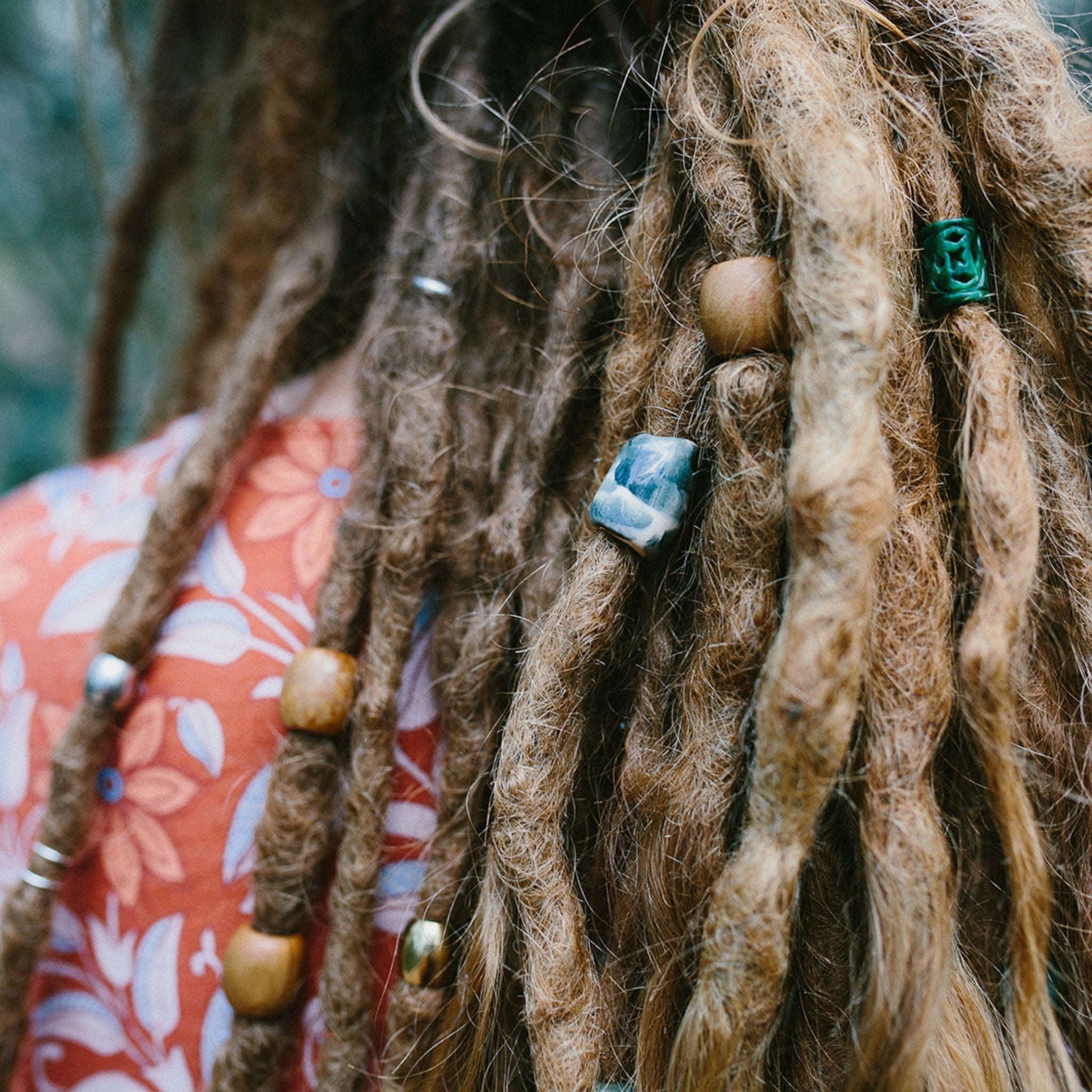 Eucalyptus Green Dreadlock Beads | Set Of 20