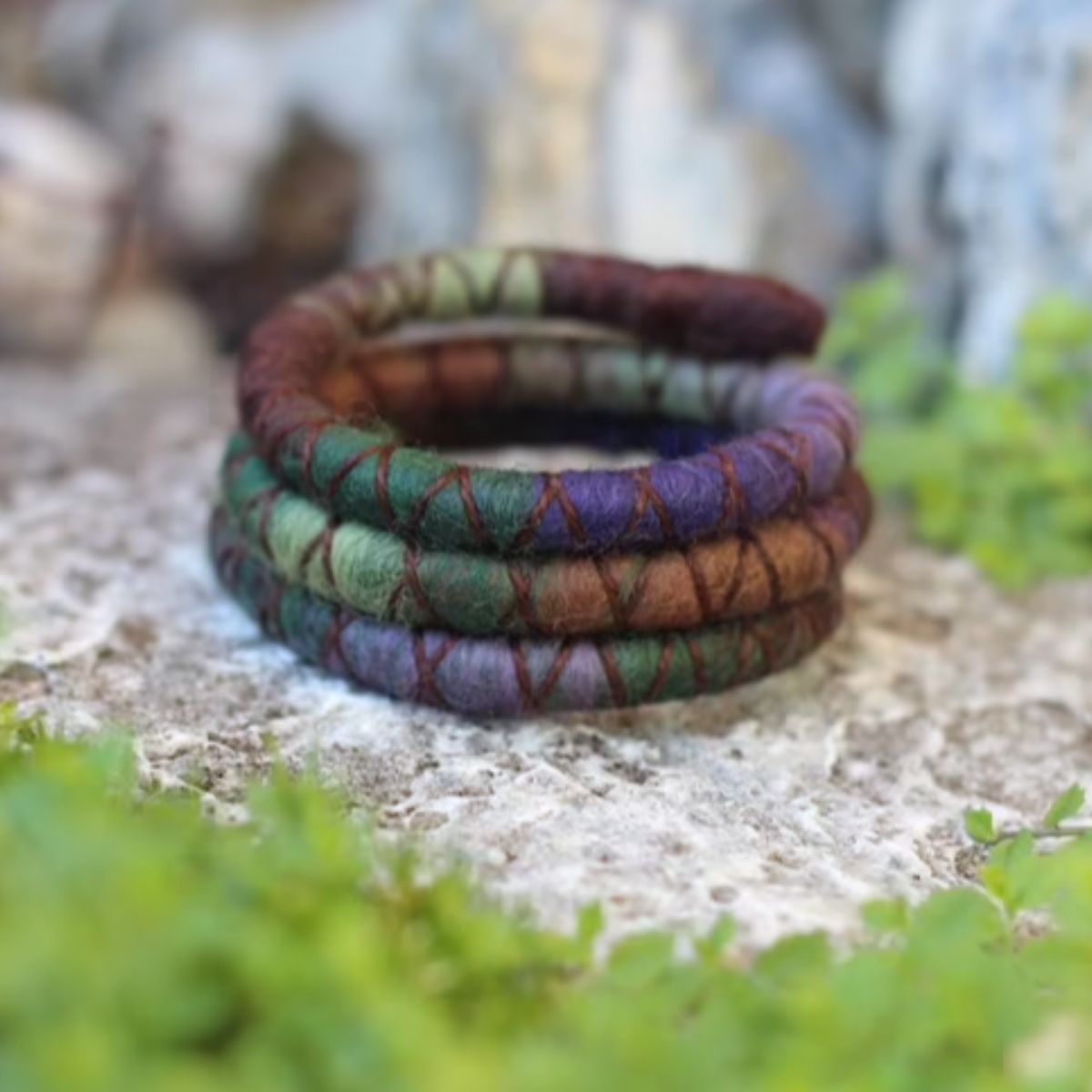 Dark Fairy Garden Wool Felt Spiralocks