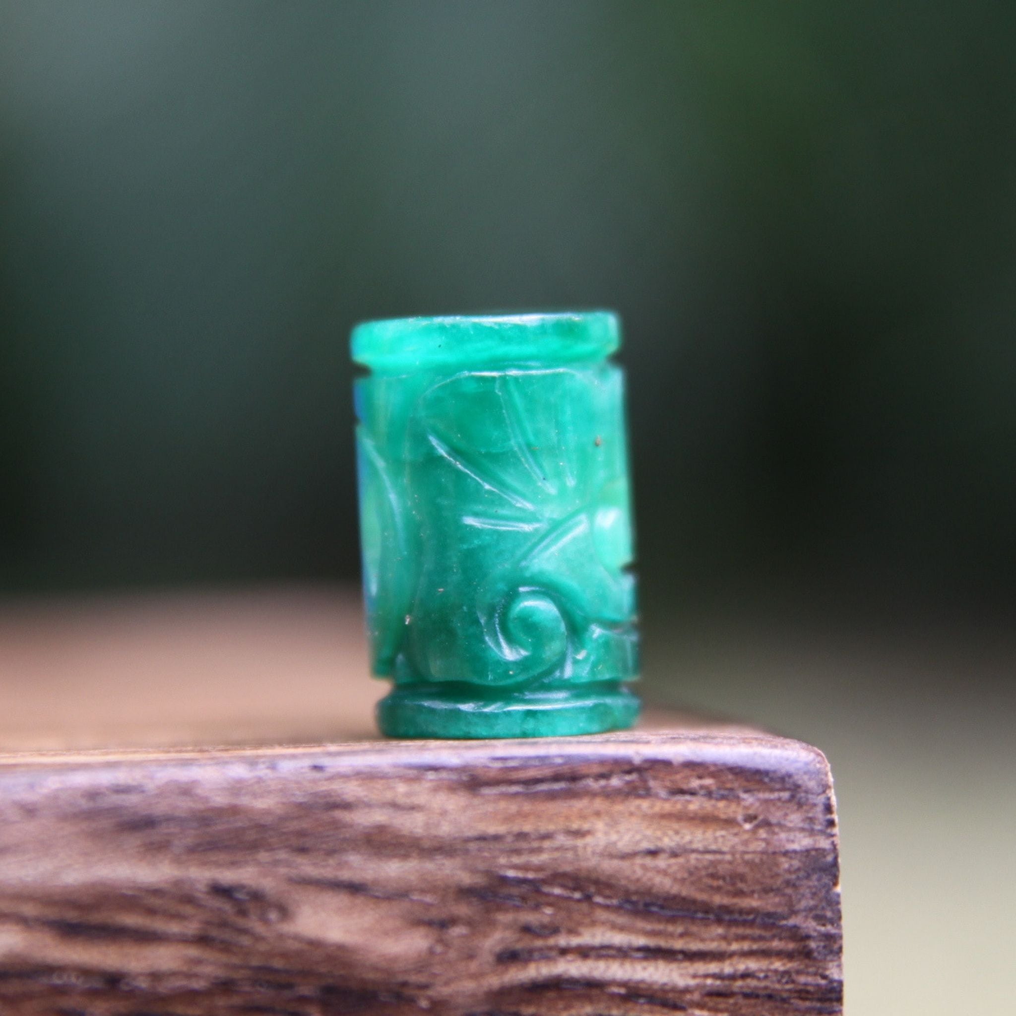 Carved Green Jade Tube