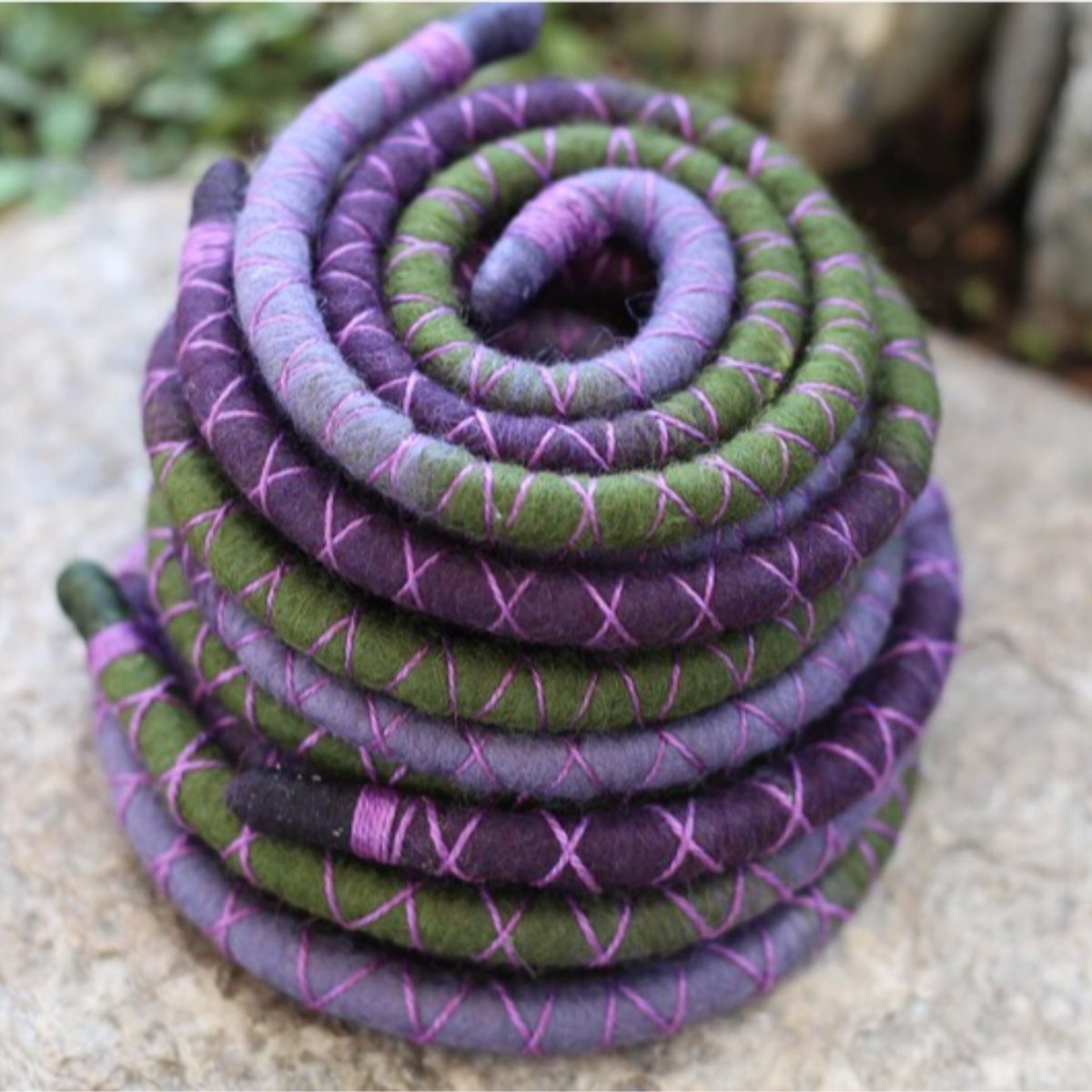 Mossy Amethyst Wool Felt Spiralocks