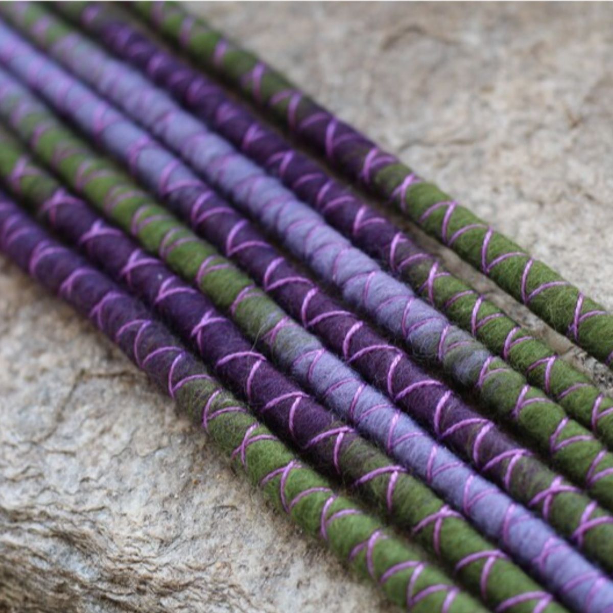 Mossy Amethyst Wool Felt Spiralocks